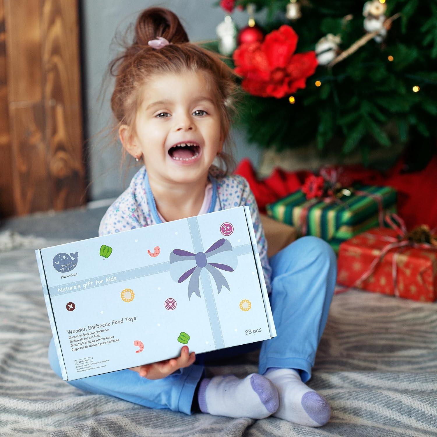 Comida de Madera para Cocina de Niños Pillowhale - 24 Piezas