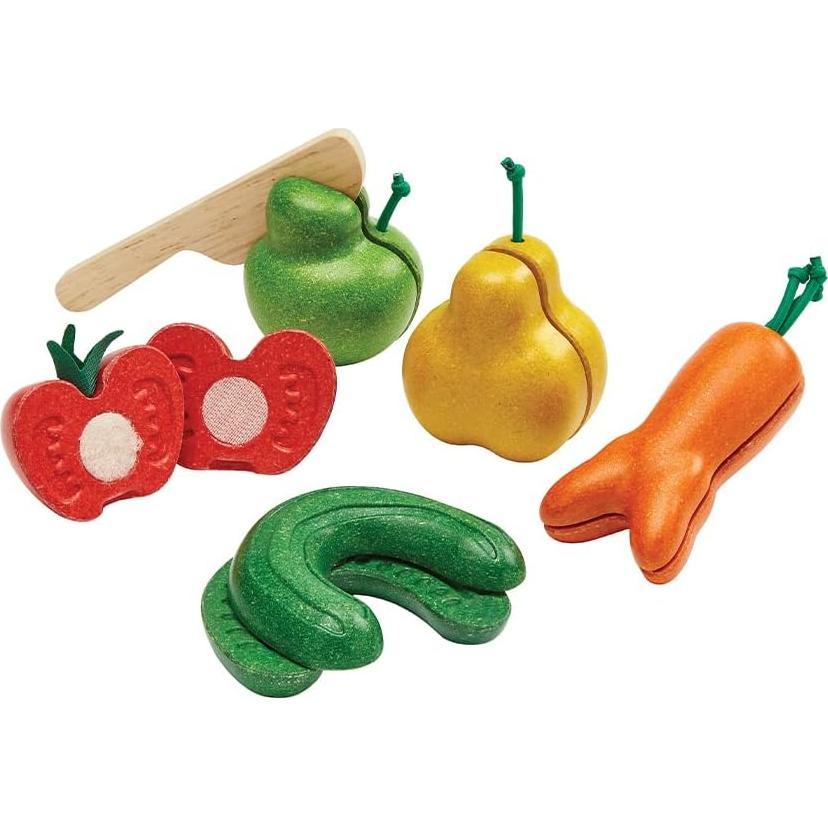 PlanToys Juguete de Comida de Madera Cortable 5 Piezas