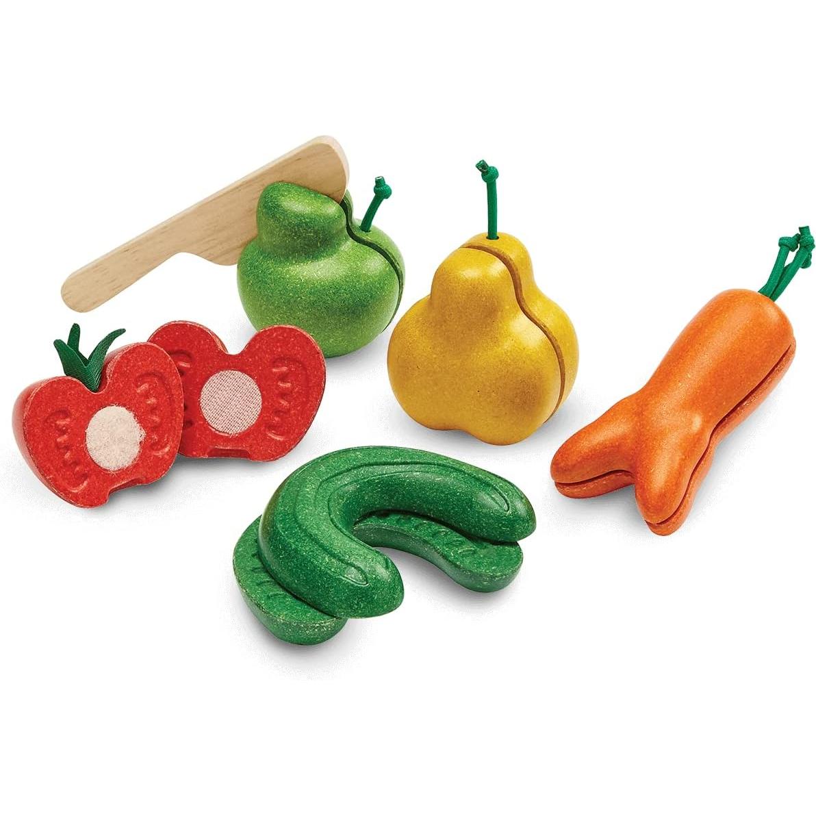 PlanToys Juguete de Comida de Madera Cortable 5 Piezas