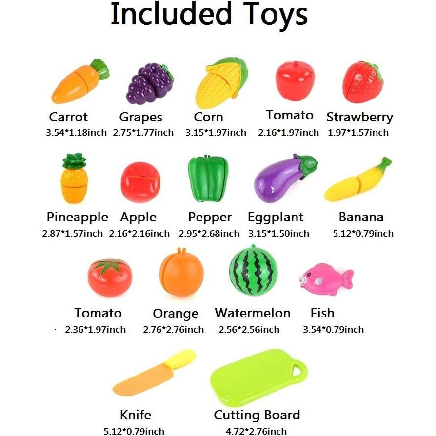 Juego de Cortar Frutas y Verduras KAREZONINE 16 Piezas