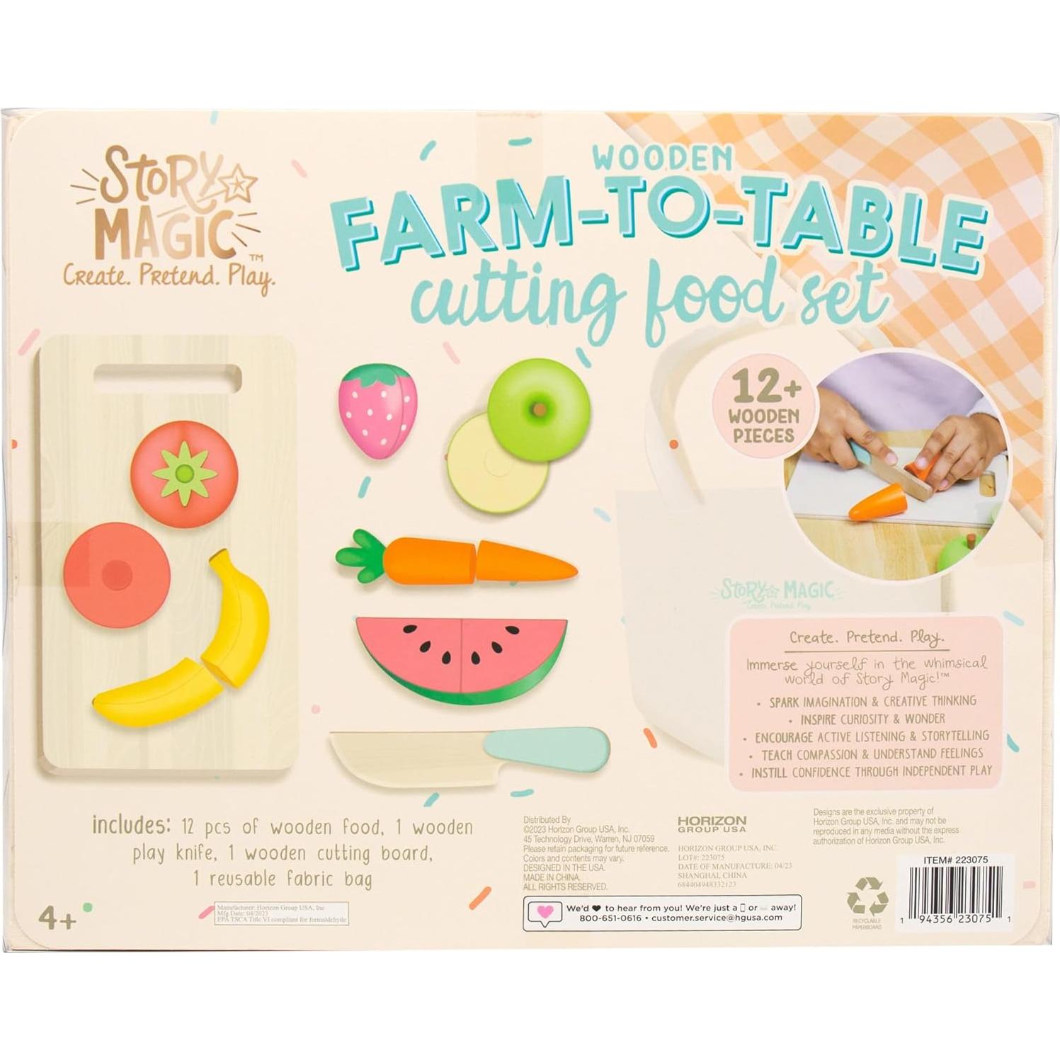 Juego de Corte de Alimentos de Madera Story Magic - 12 Piezas