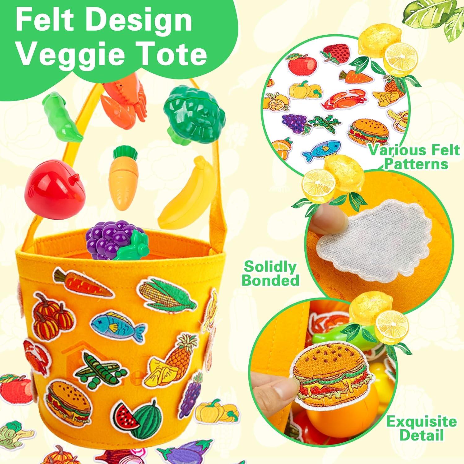 Juguete de Cocina Adena Montessori 40 PCS Frutas y Verduras