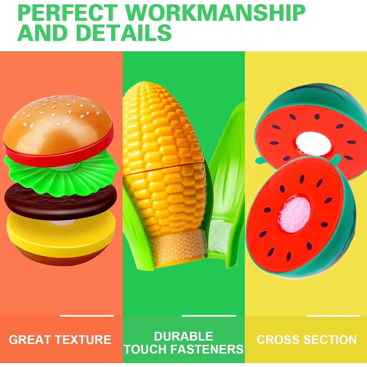 Juguete de Cocina Adena Montessori 40 PCS Frutas y Verduras