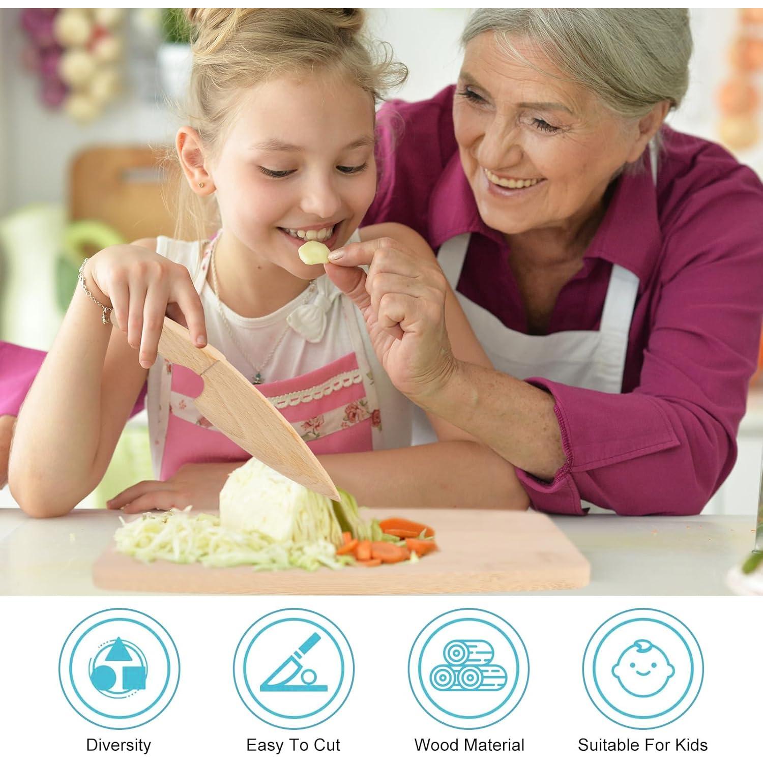 Juego de Cuchillos de Madera para Niños HEQU 7 Piezas