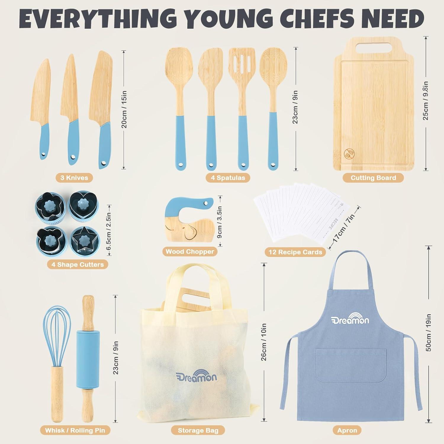 Juego de Cocina de Madera Dreamon 29 PCS para Niños 3+ Años