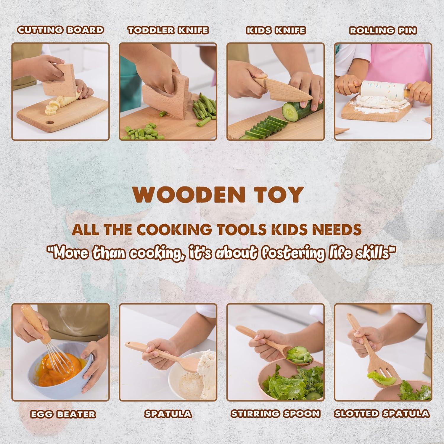 Juego de Cocina Montessori para Niños - 8 Herramientas Seguras