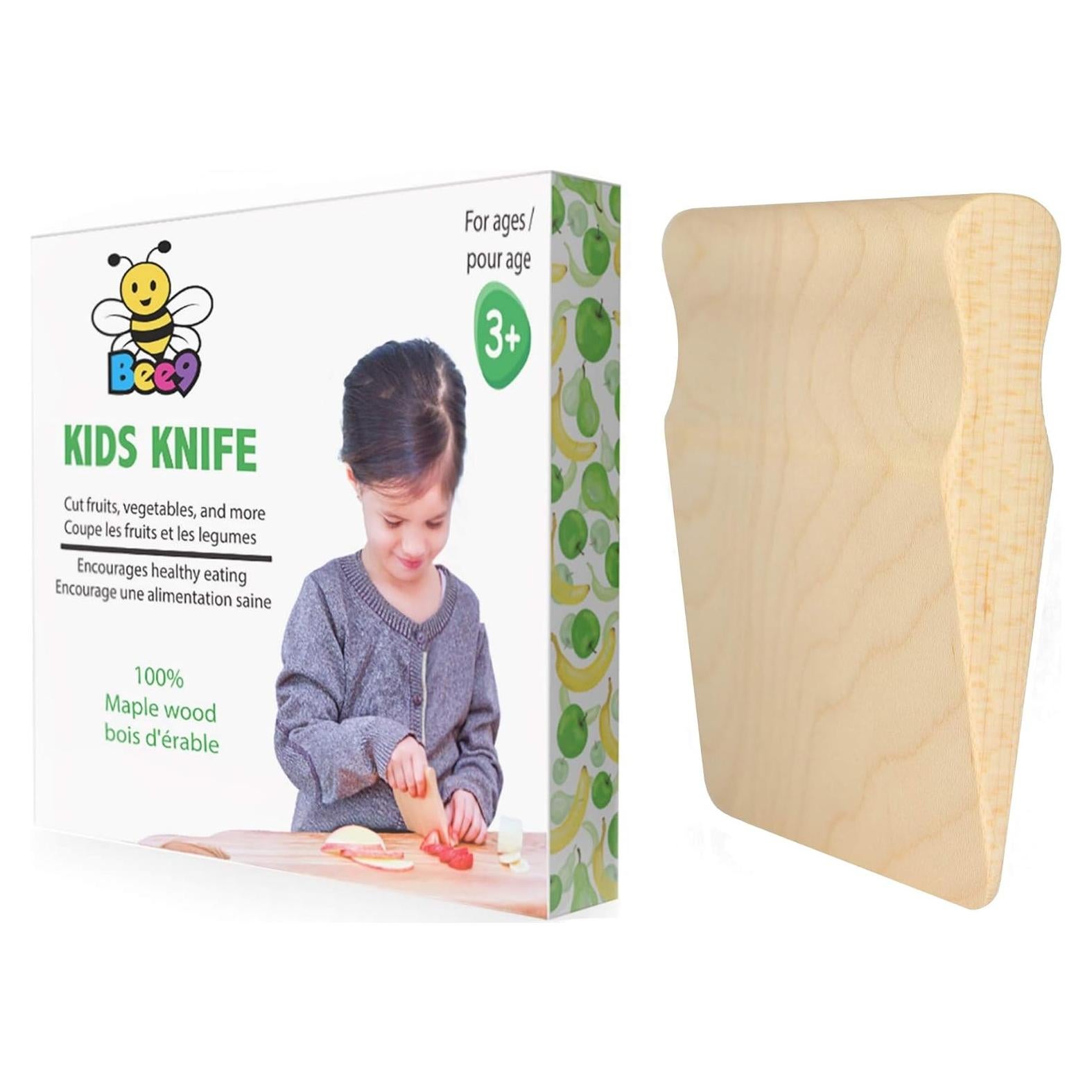 Cuchillo de Madera para Niños Bee9 - Herramienta de Cocina Montessori