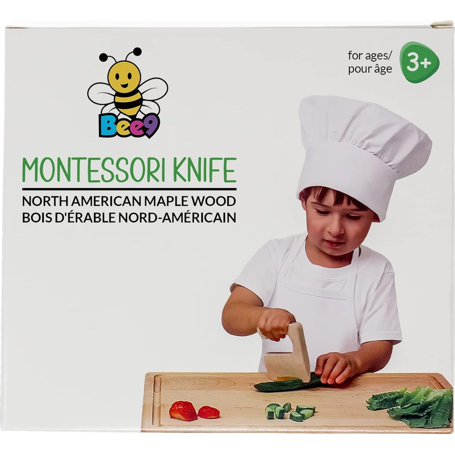 Cuchillo Montessori Bee9 de Madera de Arce para Niños 9.5cm