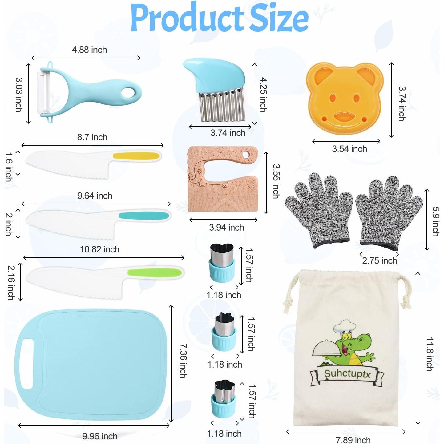 Juego de Cuchillos de Cocina para Niños Suhctuptx - 14 Piezas