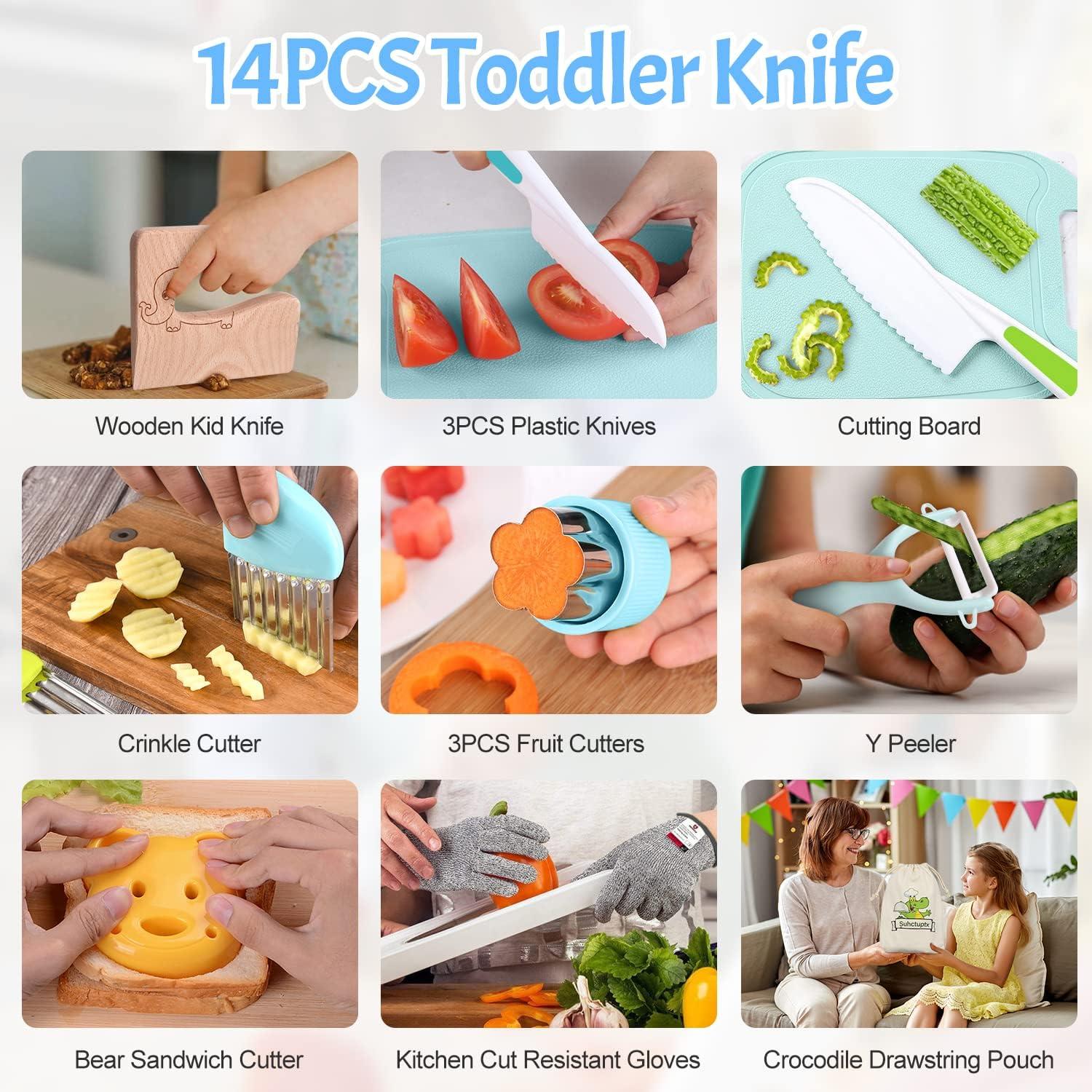 Juego de Cuchillos de Cocina para Niños Suhctuptx - 14 Piezas