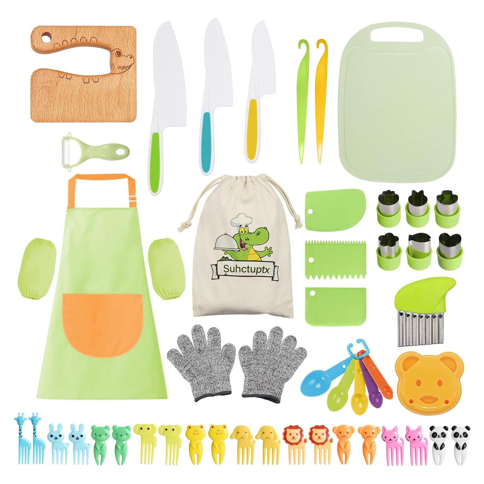 Juego de Cocina para Niños 50 Piezas iAOVUEBY - Cuchillos y Accesorios