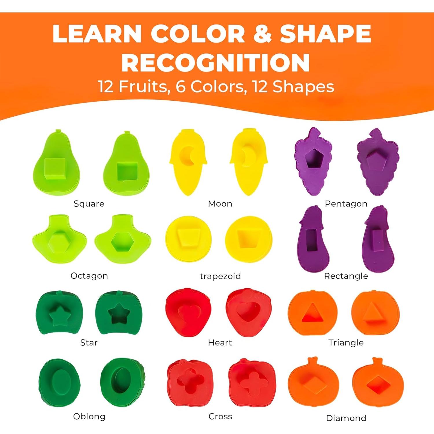 Juego de Frutas y Verduras Playkidiz - 12 Piezas Educativas