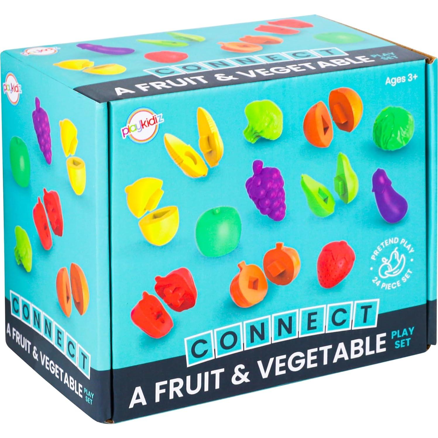 Juego de Frutas y Verduras Playkidiz - 12 Piezas Educativas