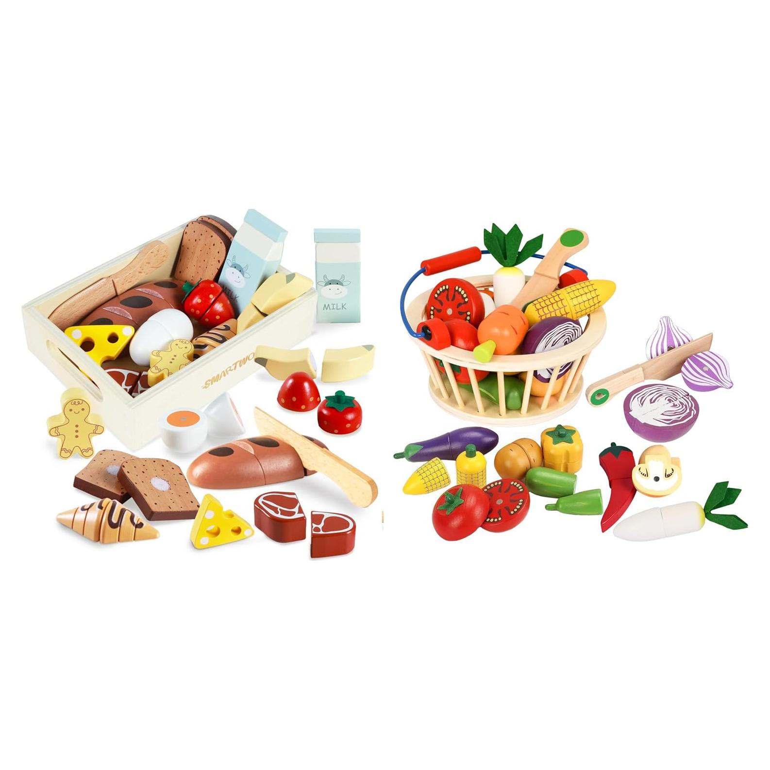 Set de Juguetes de Cocina de Madera Smartwo 12 Piezas