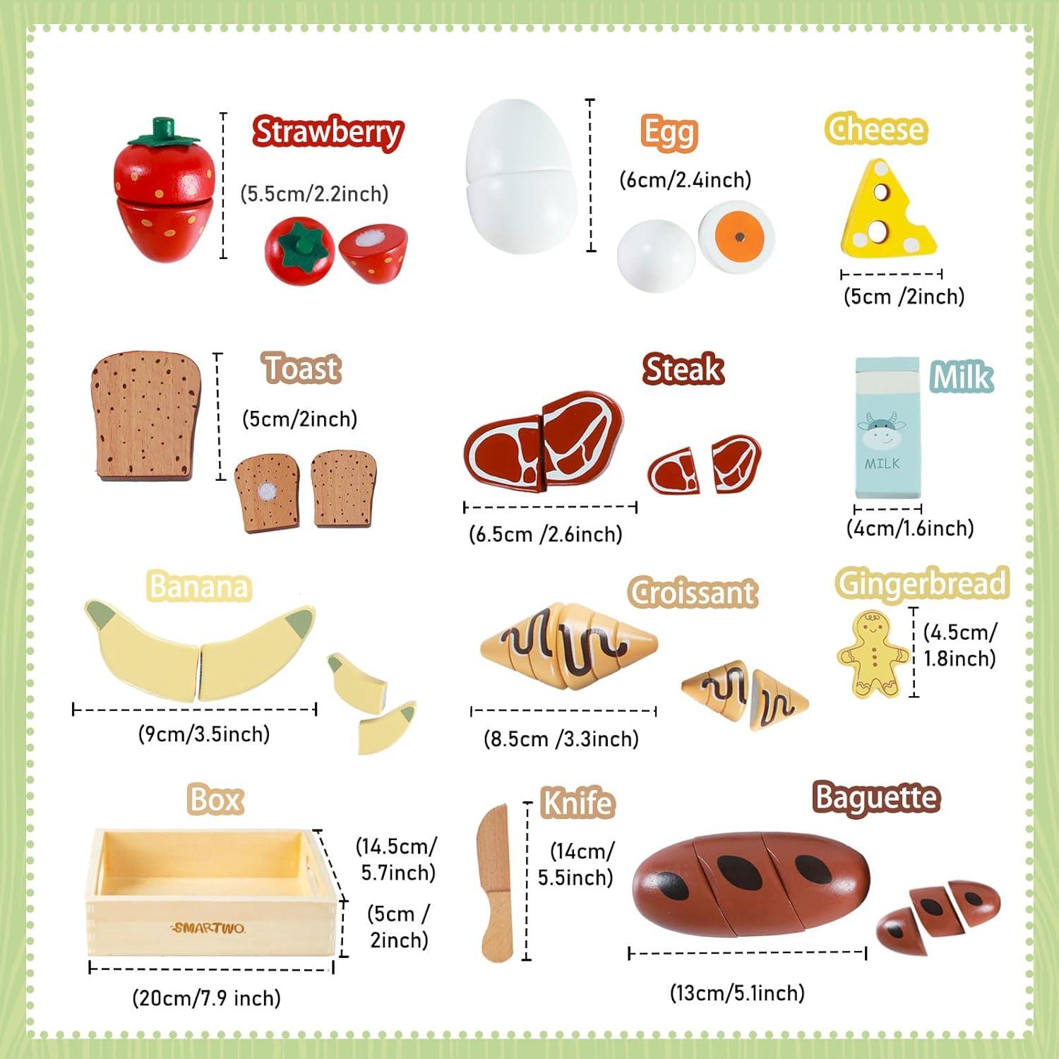 Set de Juguetes de Cocina de Madera Smartwo 12 Piezas