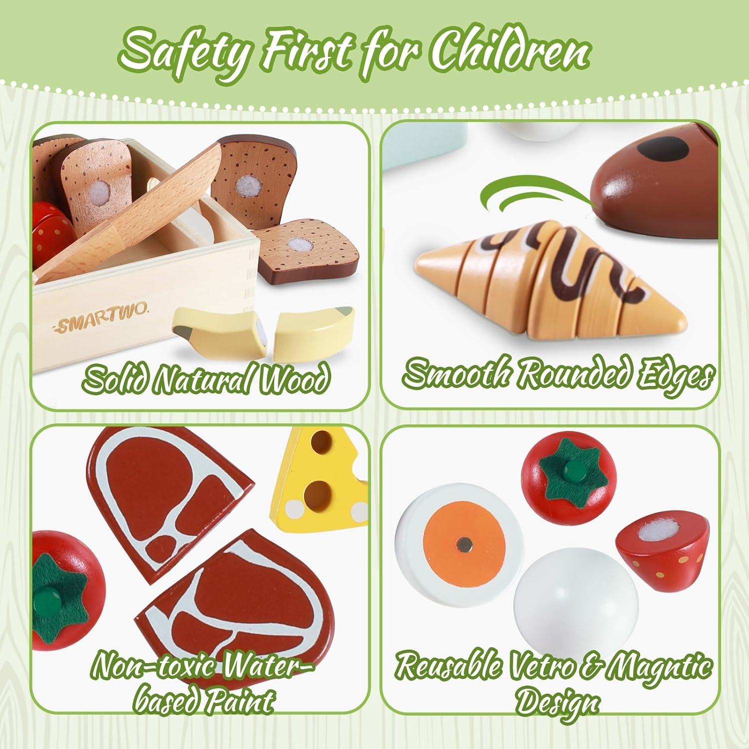 Set de Juguetes de Cocina de Madera Smartwo 12 Piezas