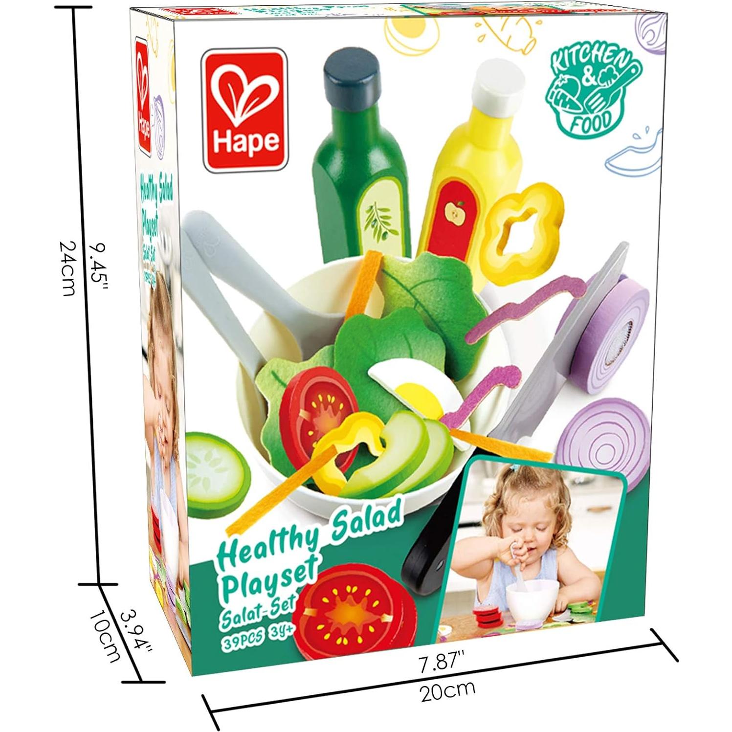 Juego de Ensalada Saludable Hape 39 Pzs para Niños 3 Años
