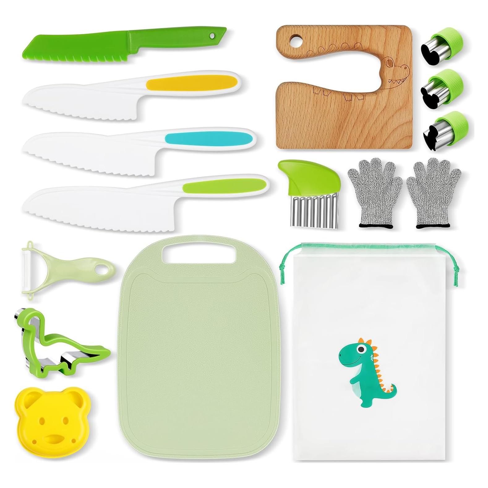 Juego de Cuchillos para Niños HAIMST 15 Piezas Seguro y Colorido