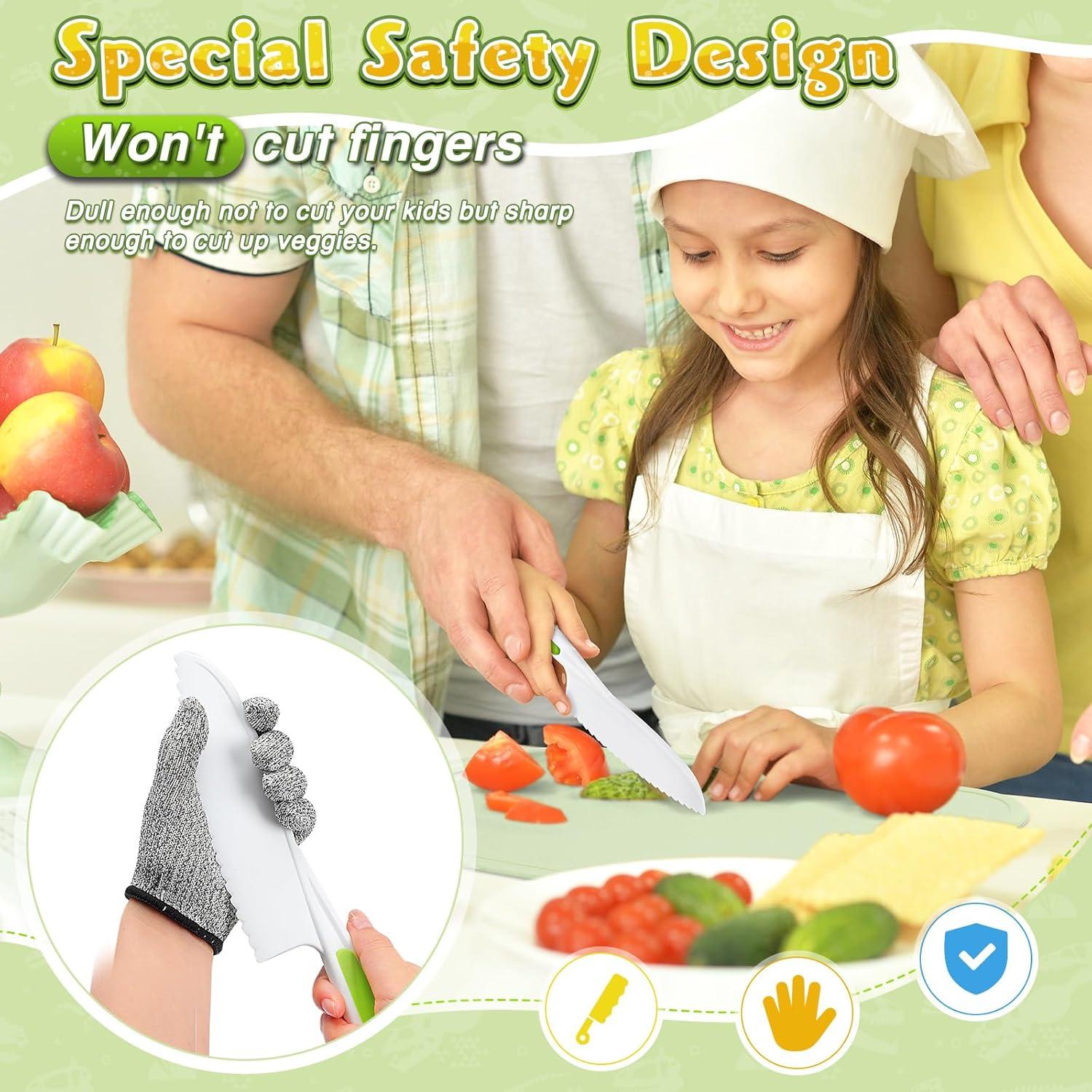 Juego de Cuchillos para Niños HAIMST 15 Piezas Seguro y Colorido