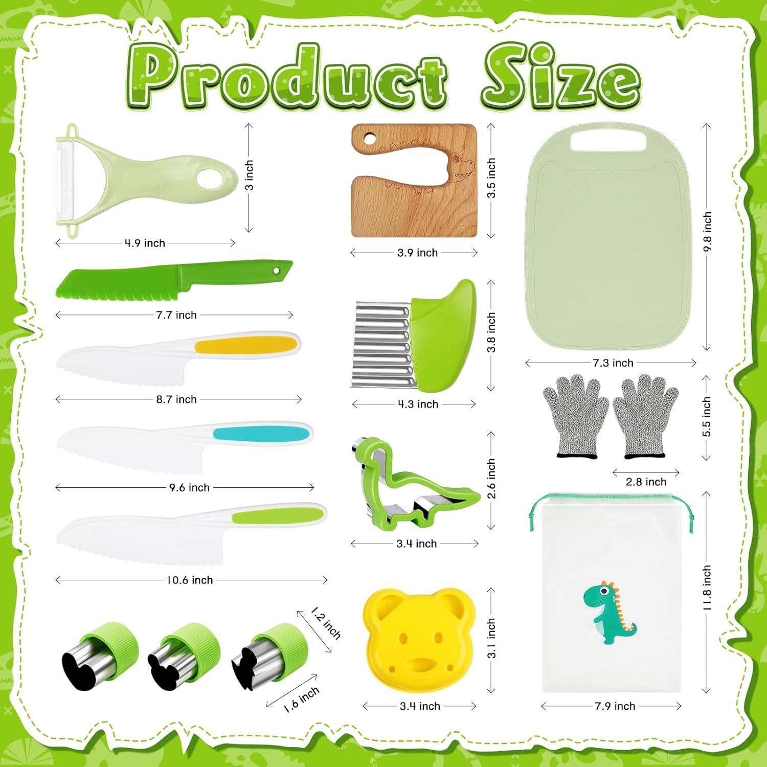 Juego de Cuchillos para Niños HAIMST 15 Piezas Seguro y Colorido