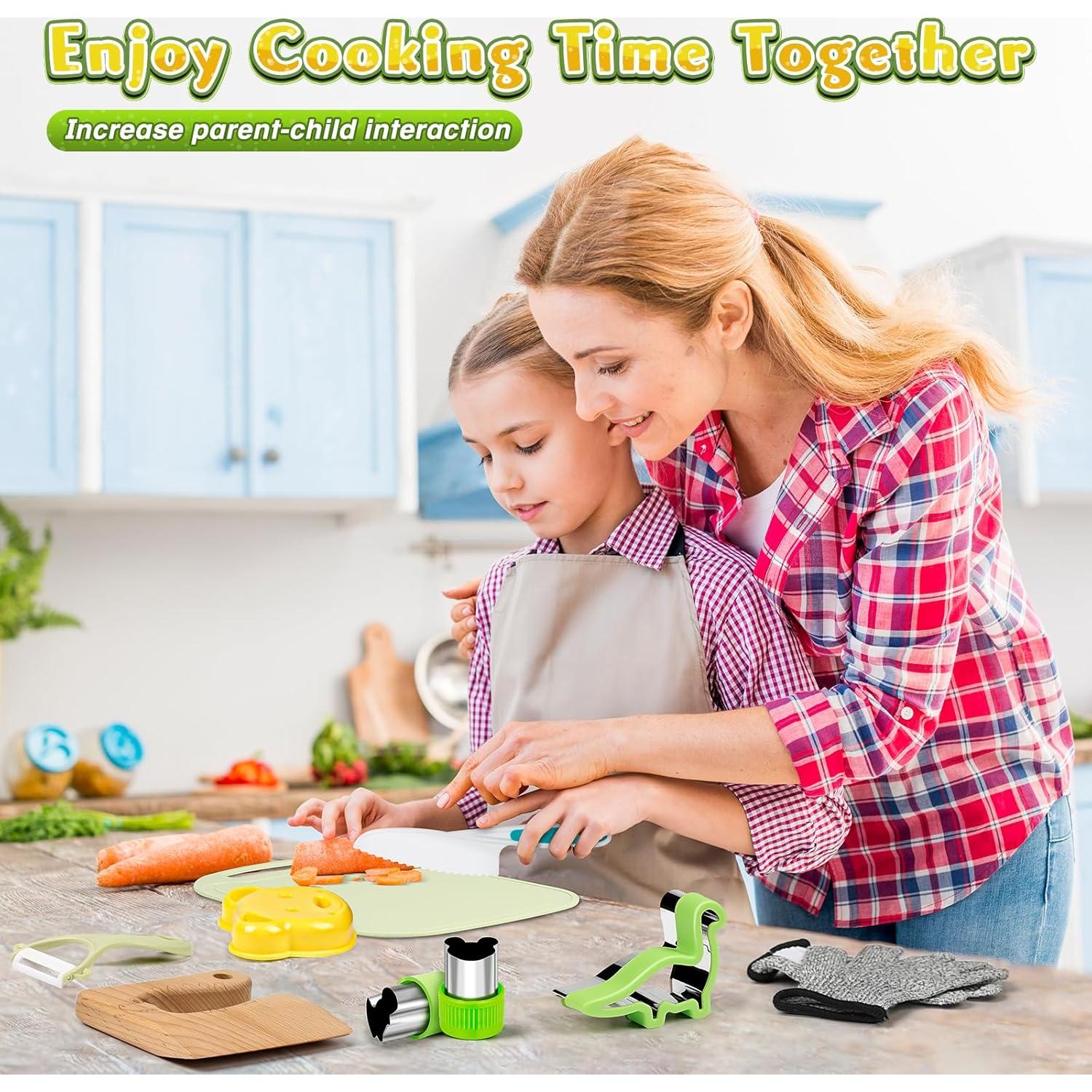 Juego de Cuchillos para Niños HAIMST 15 Piezas Seguro y Colorido