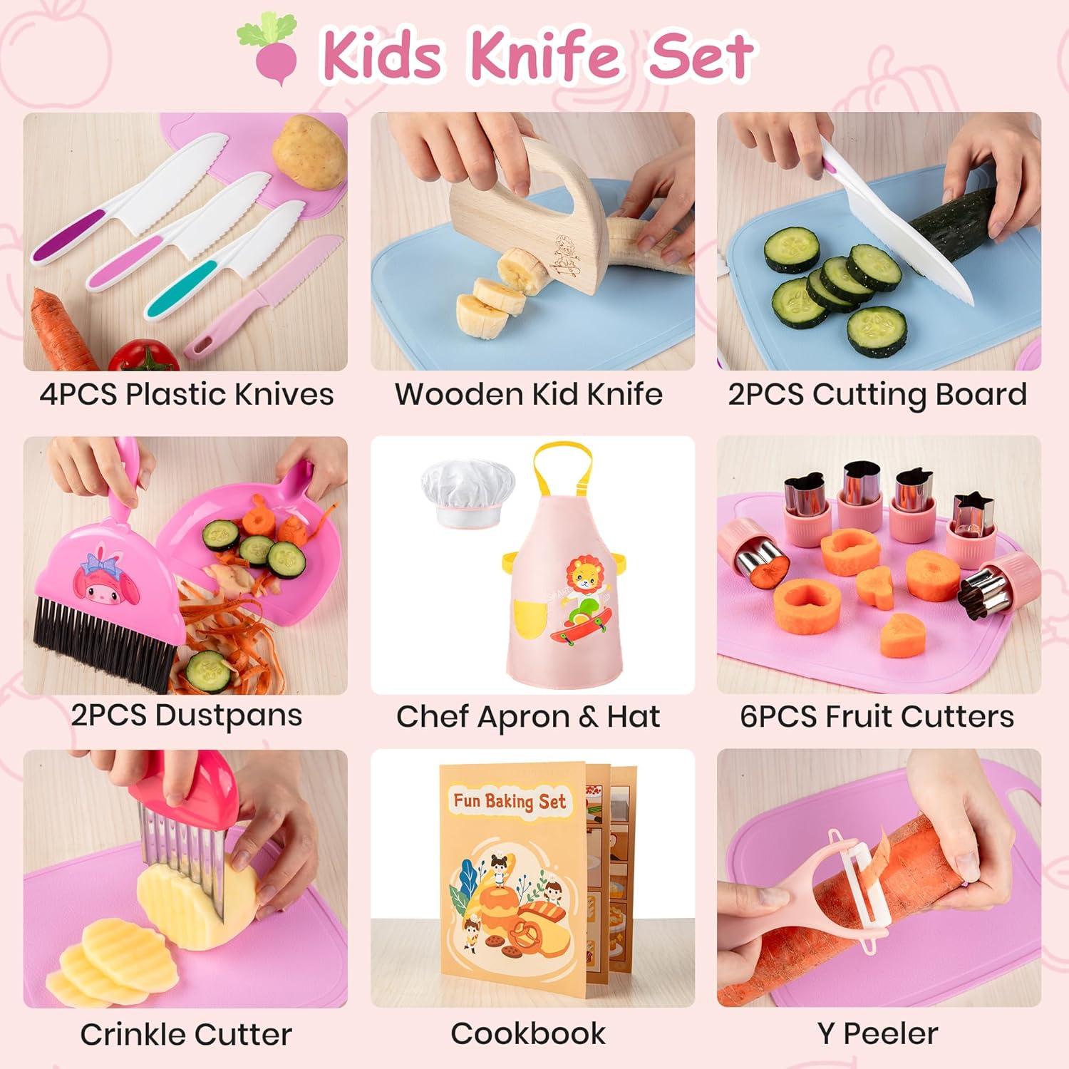 Juego de Cuchillos para Niños Juboury 20PCS - Set de Cocina Montessori