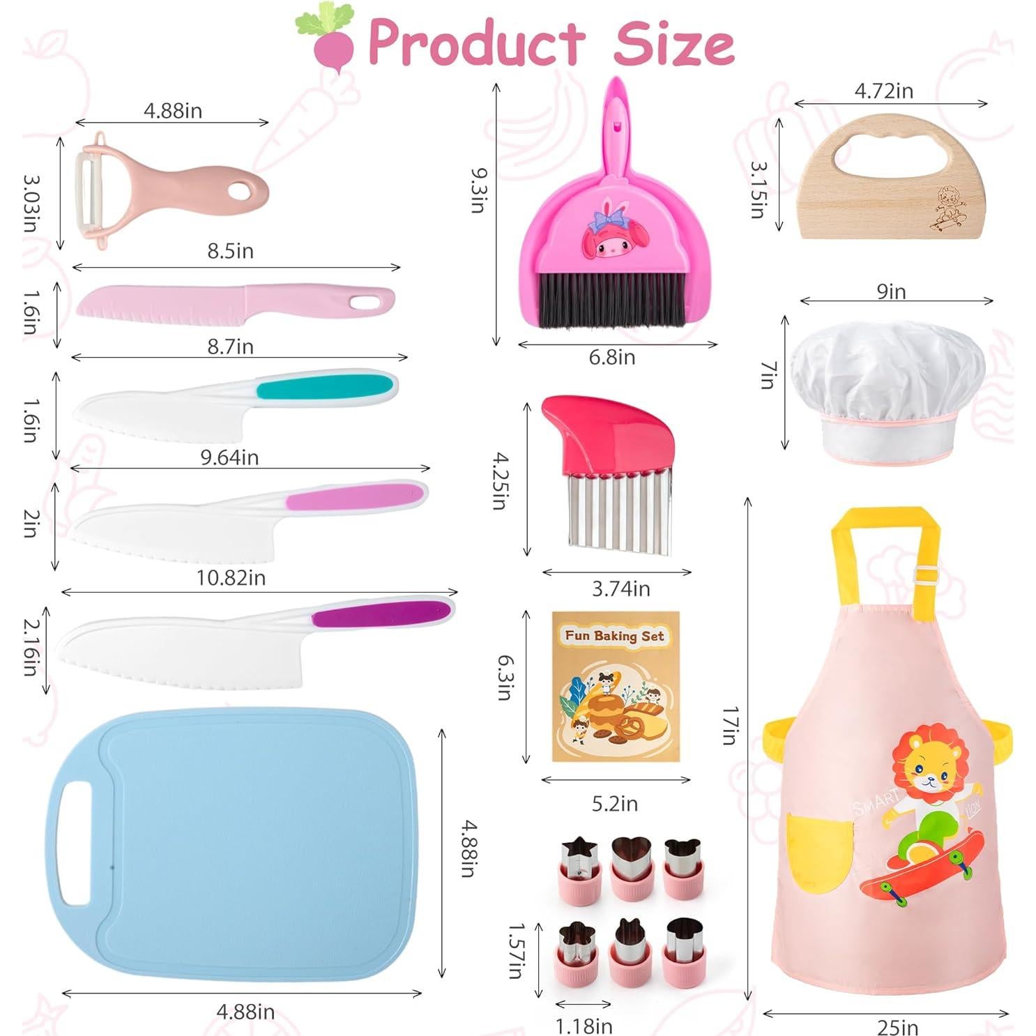 Juego de Cuchillos para Niños Juboury 20PCS - Set de Cocina Montessori