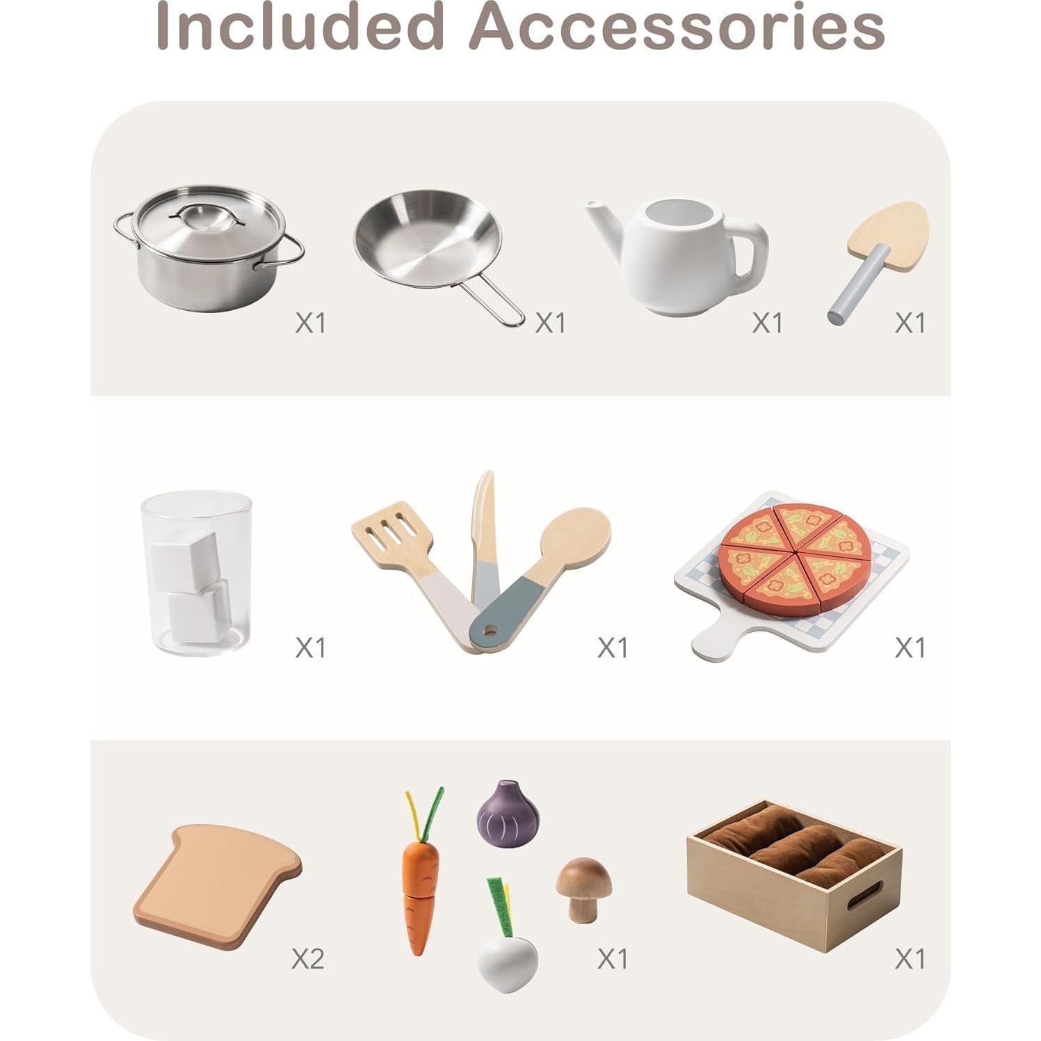 Cocina de Juguete de Madera ROBOTIME con Tostadora y Comida