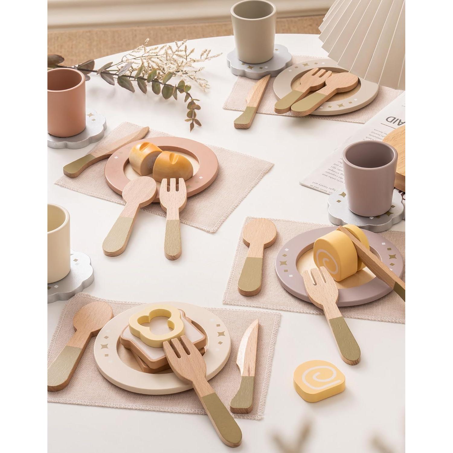 Juego de Platos de Madera Robud 4 Piezas para Niños