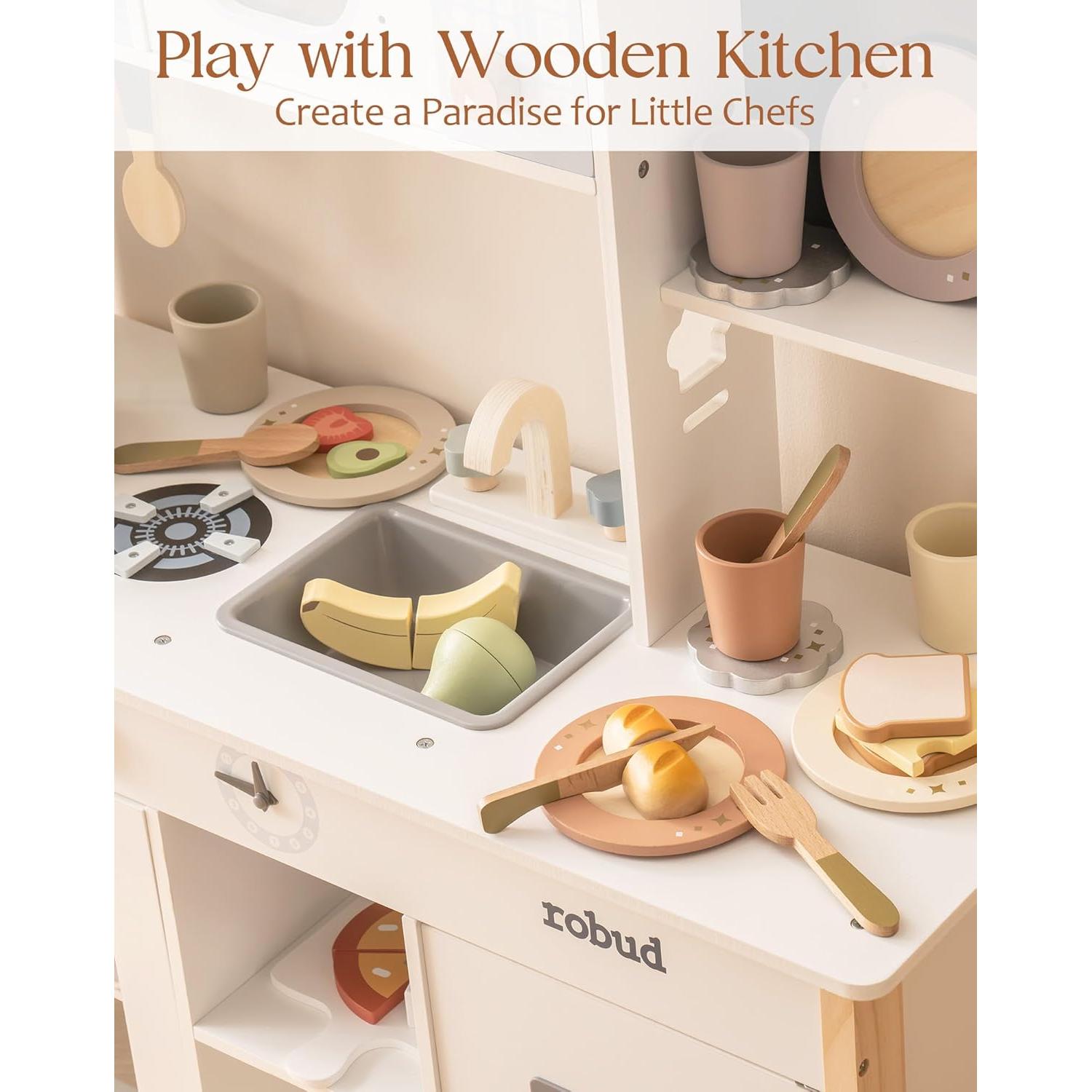 Juego de Platos de Madera Robud 4 Piezas para Niños