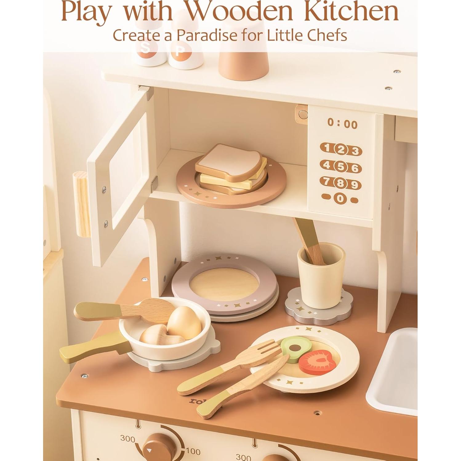 Juego de Platos de Madera Robud 4 Piezas para Niños