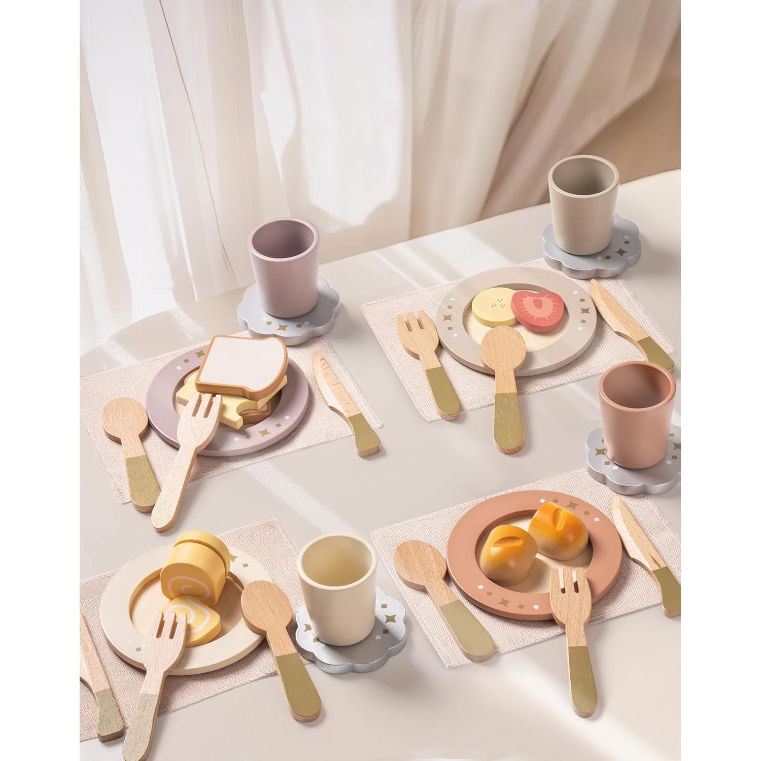 Juego de Platos de Madera Robud 4 Piezas para Niños