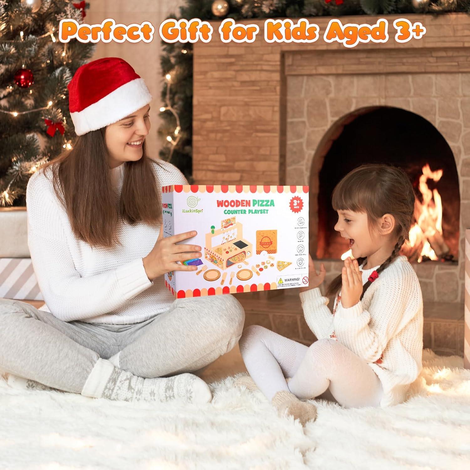 Juego de Pizza de Madera iLuckinSpri 68PCS para Niños 3+