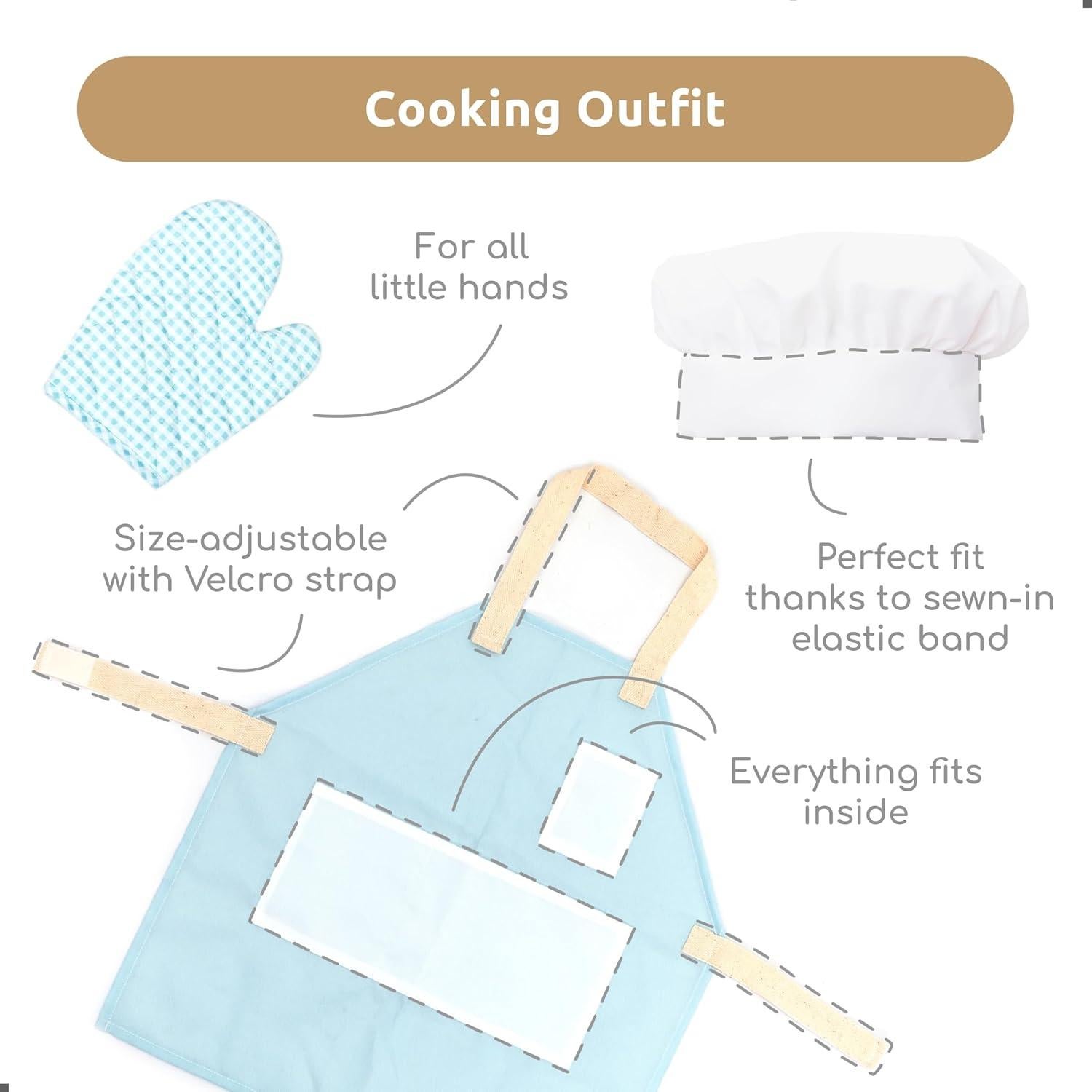 Juego de Cocina de Madera UMU 18 Piezas para Niños 3-5 Años