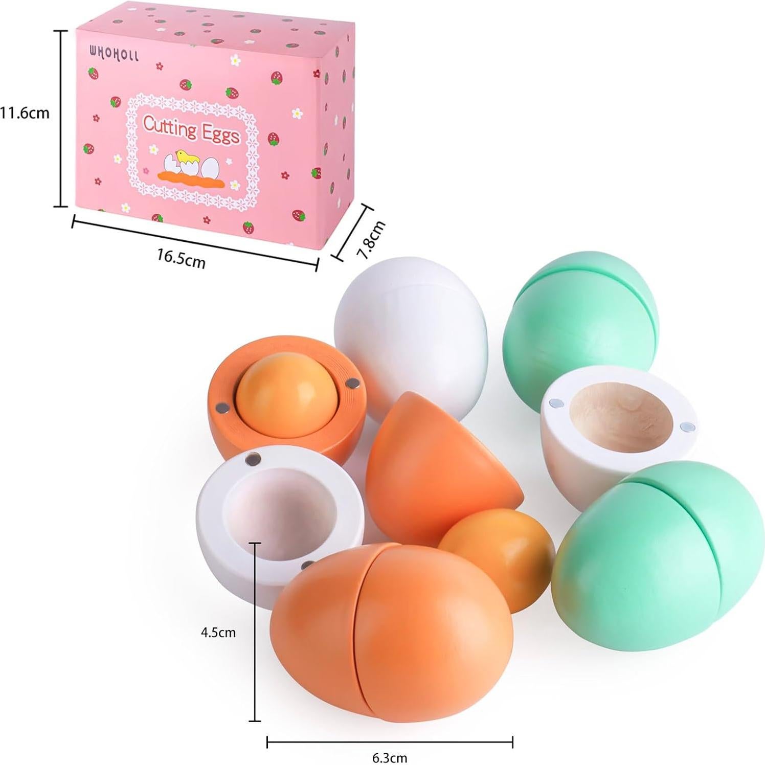 Conjunto de Huevos de Madera WHOHOLL para Cocina Infantil