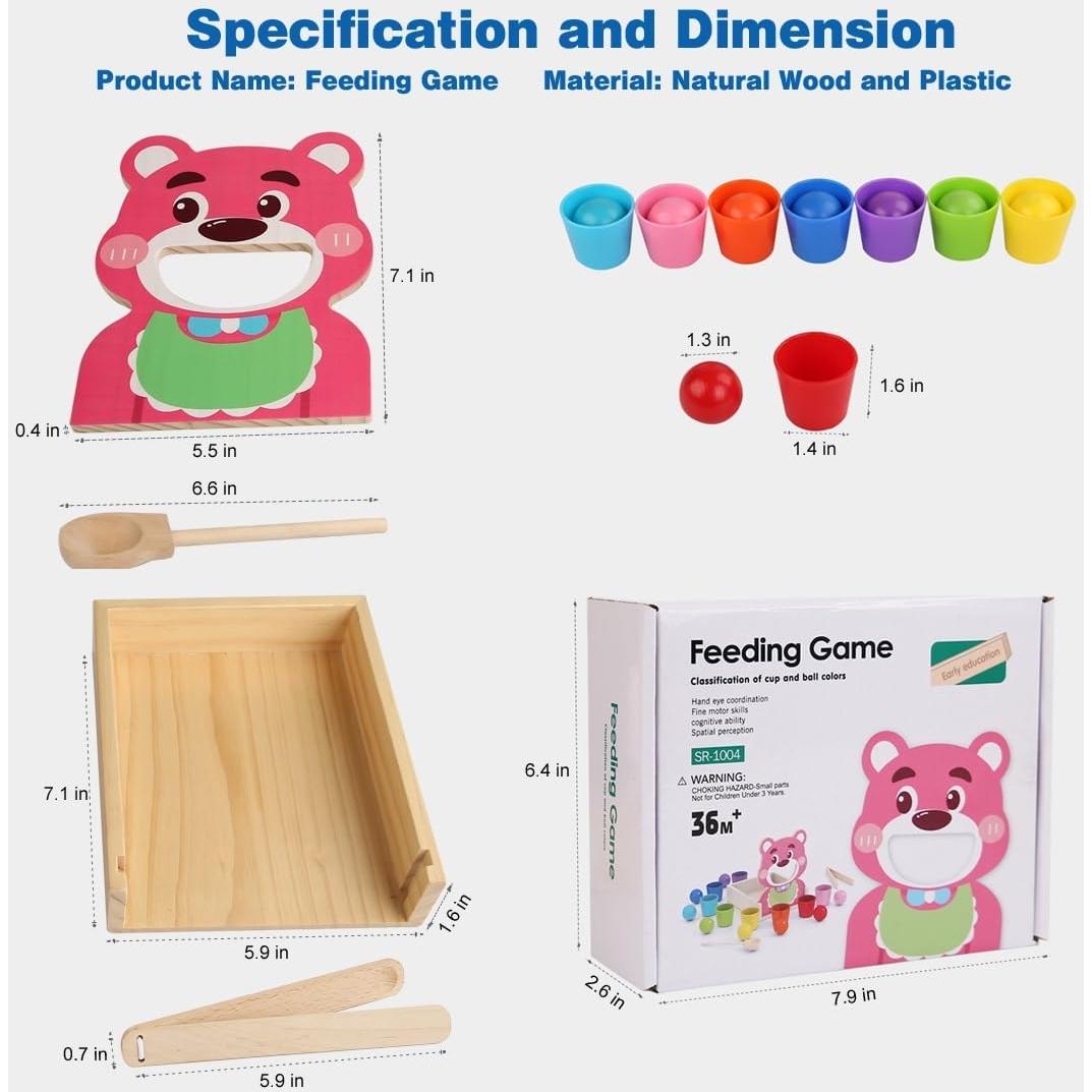 Juguete de Alimentación de Madera Montessori - Set de Comida 20x16.5 cm