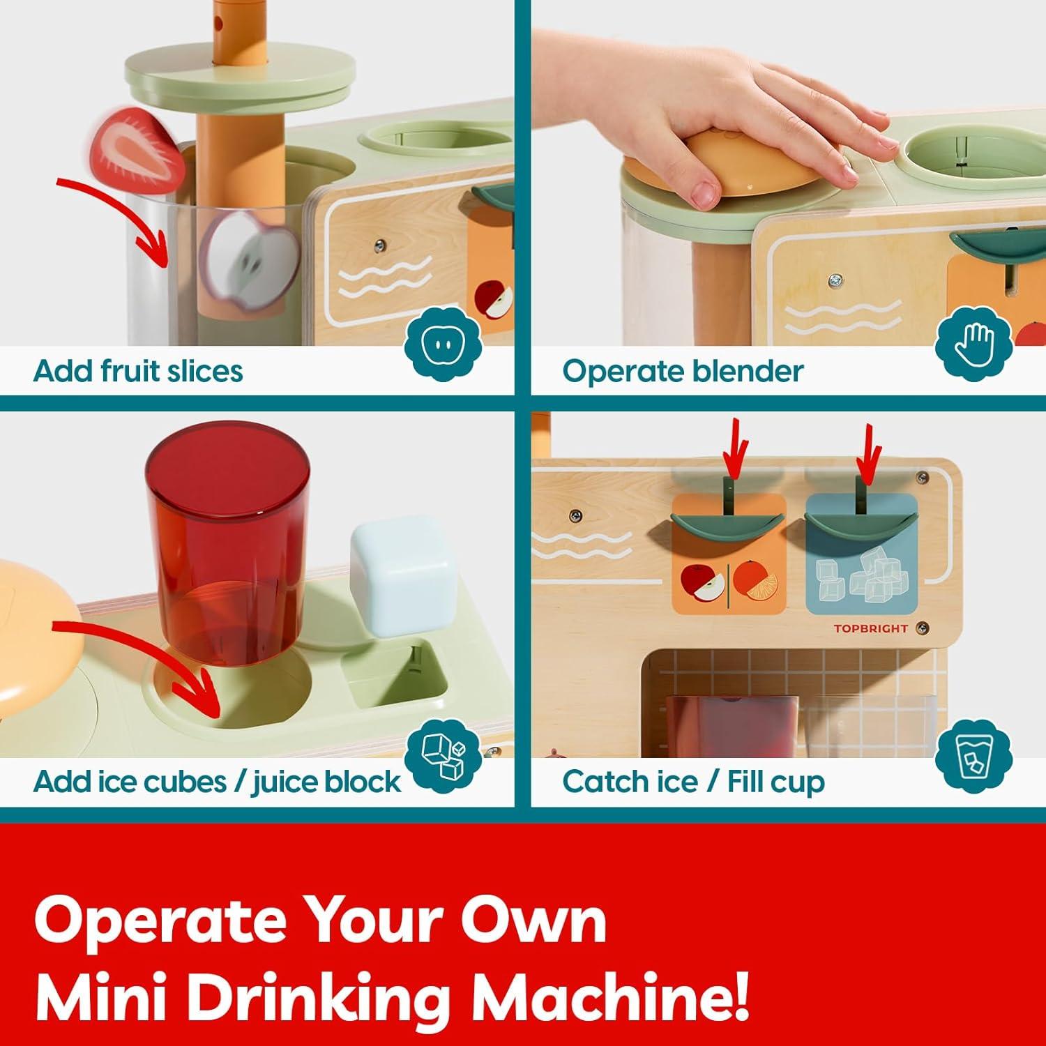 Dispensador de Bebidas de Madera TOP BRIGHT con Accesorios