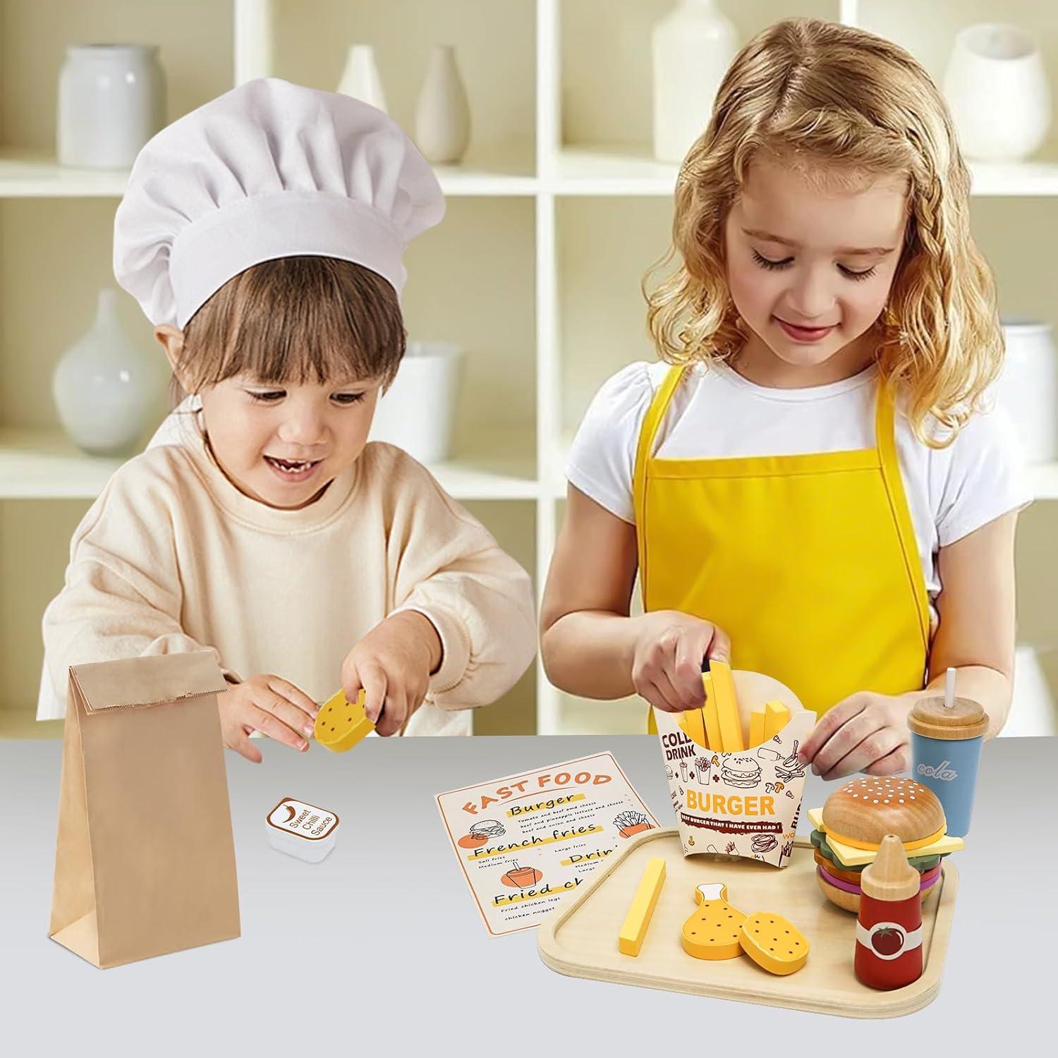 Juego de Comida Rápida de Madera Twood para Niños 3-7 Años