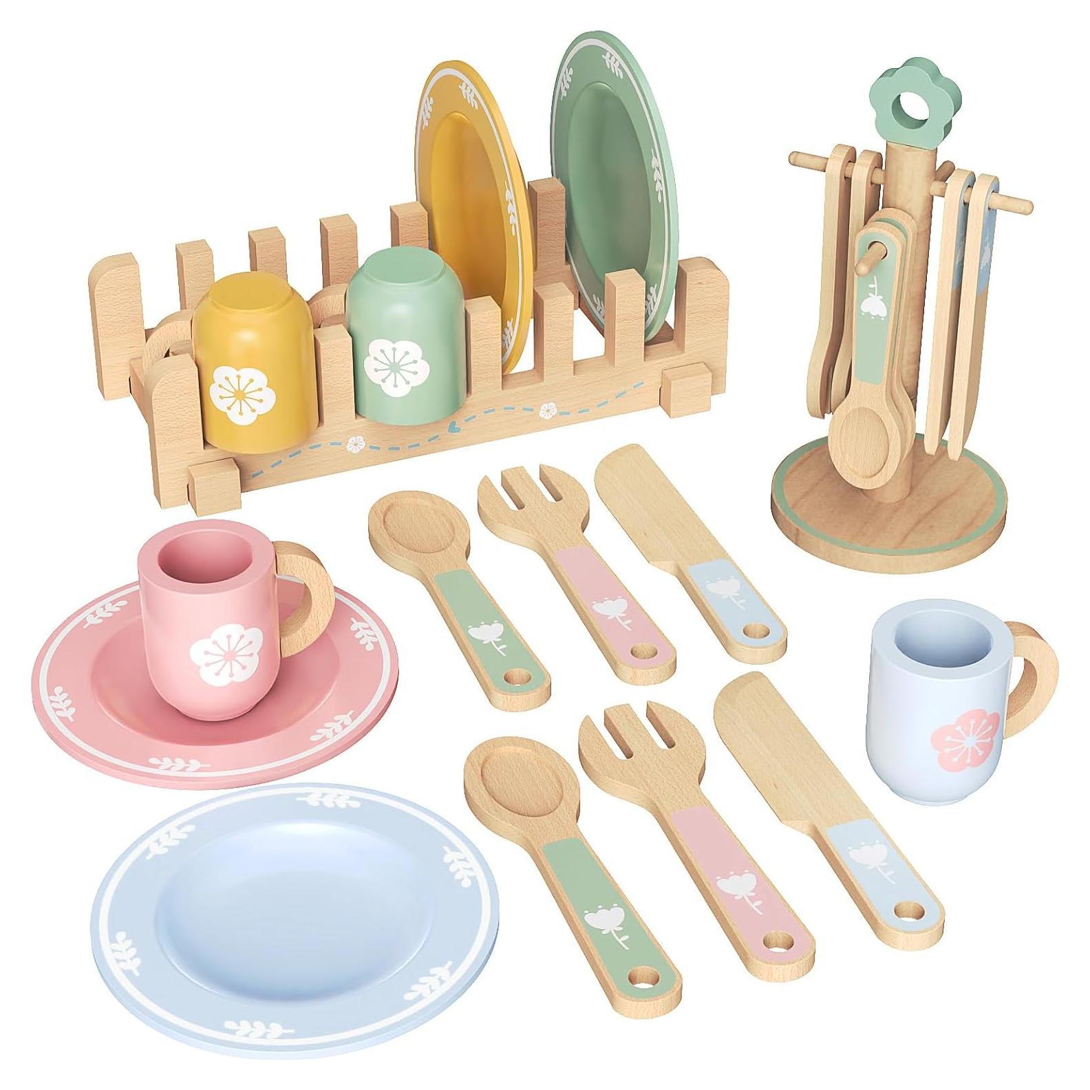 Juego de Cocina de Madera 20 Piezas para Niños - KABI-0177