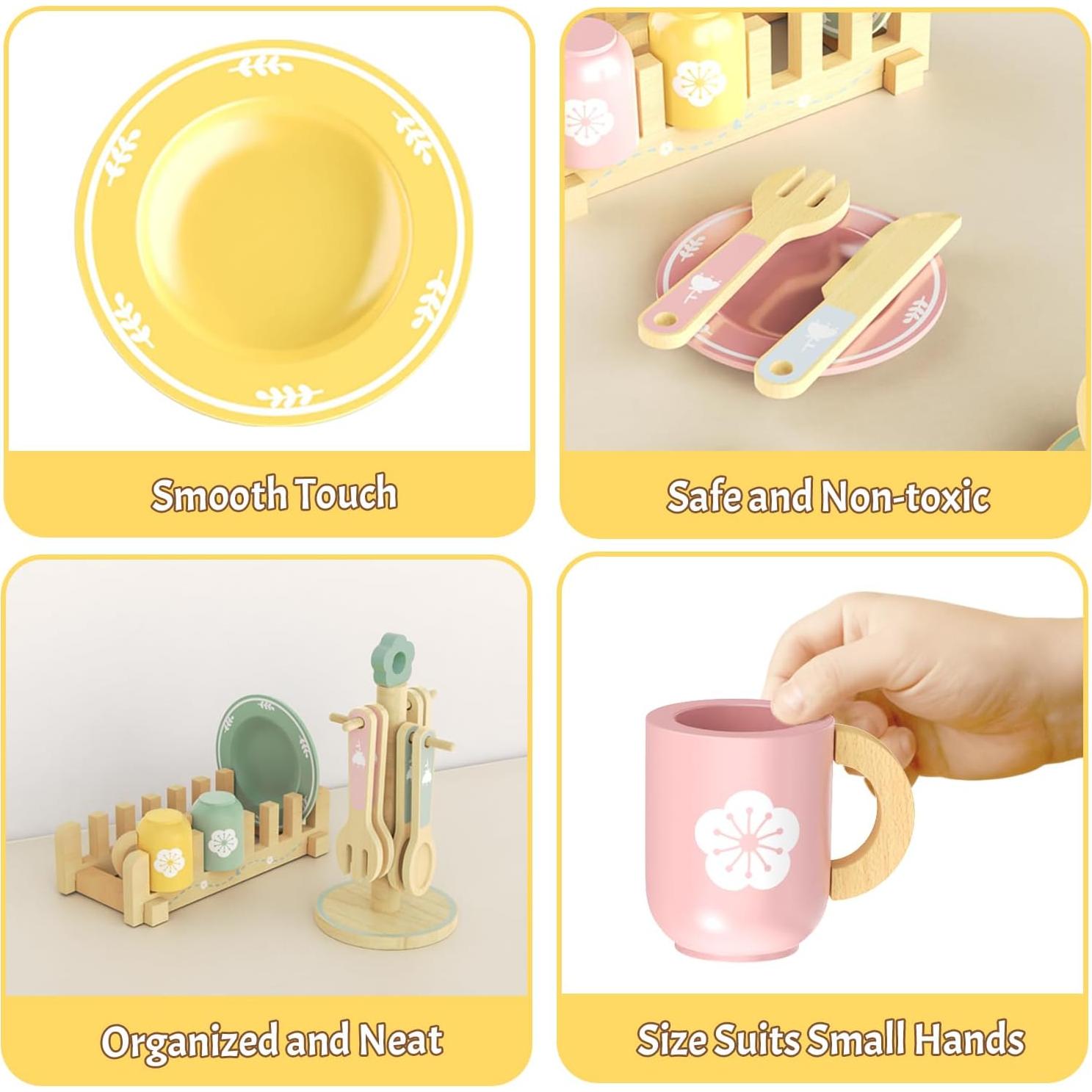 Juego de Cocina de Madera 20 Piezas para Niños - KABI-0177