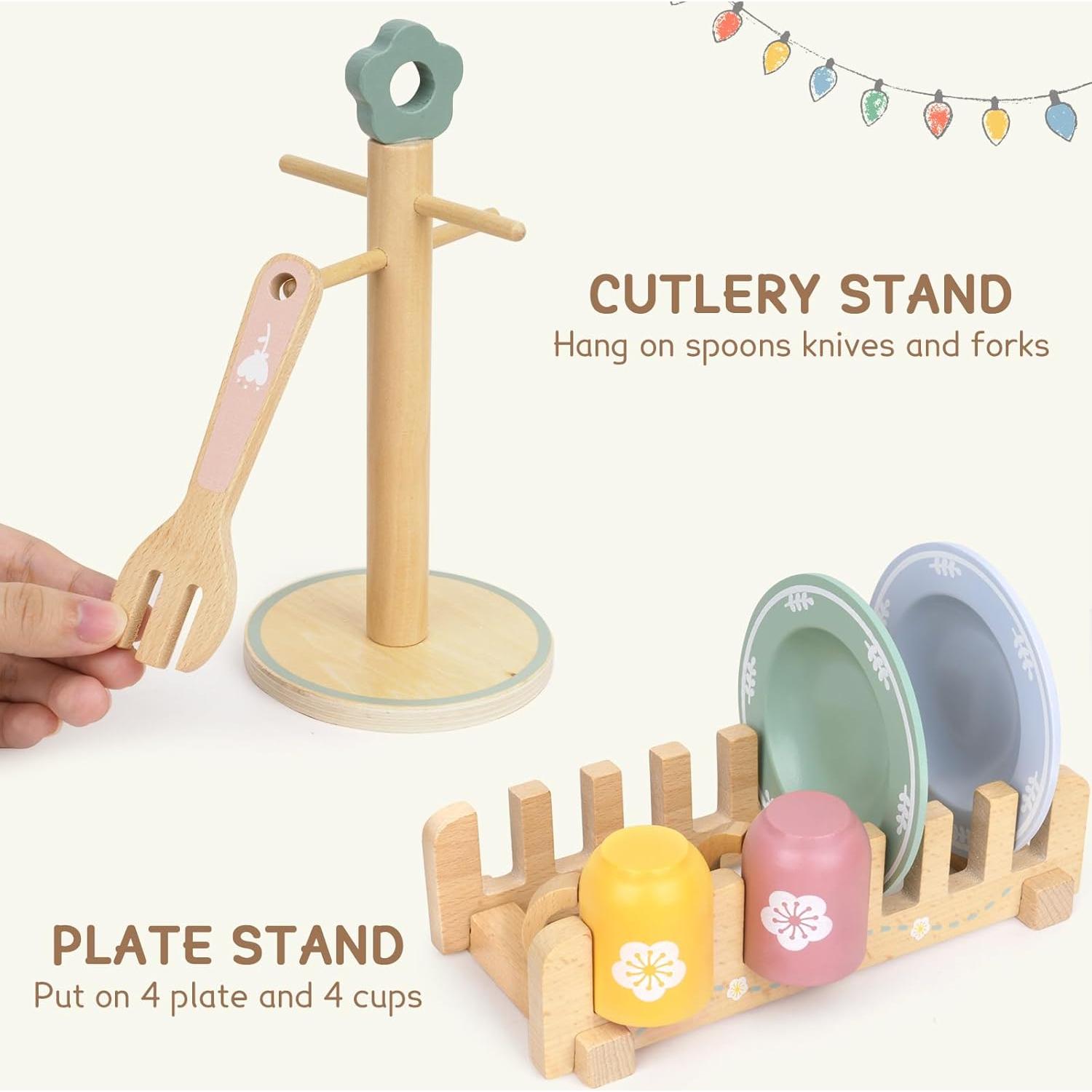 Juego de Cocina de Madera 20 Piezas para Niños - KABI-0177