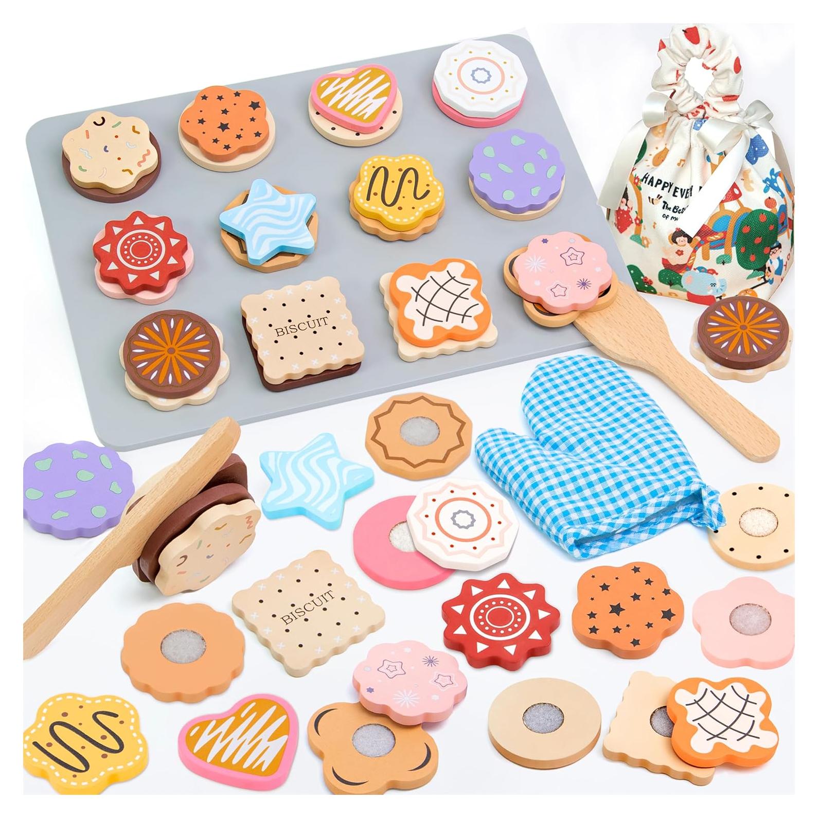 Juego de Hornear Galletas de Madera Masonbaby 29 Piezas