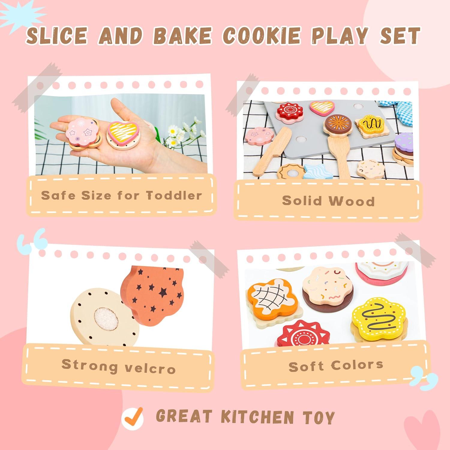 Juego de Hornear Galletas de Madera Masonbaby 29 Piezas