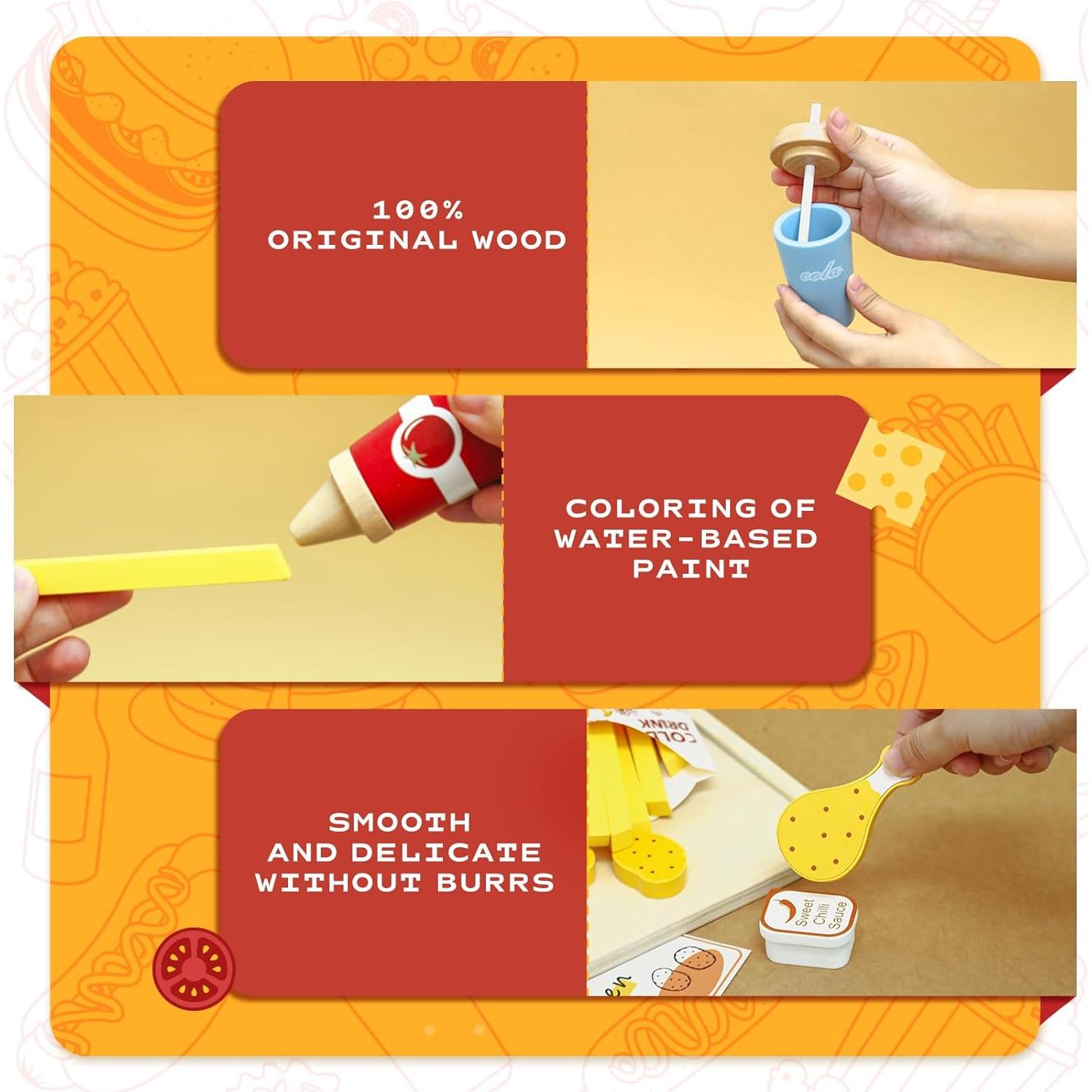 Juego de Comida de Madera Masonbaby KABI-0180 para Niños