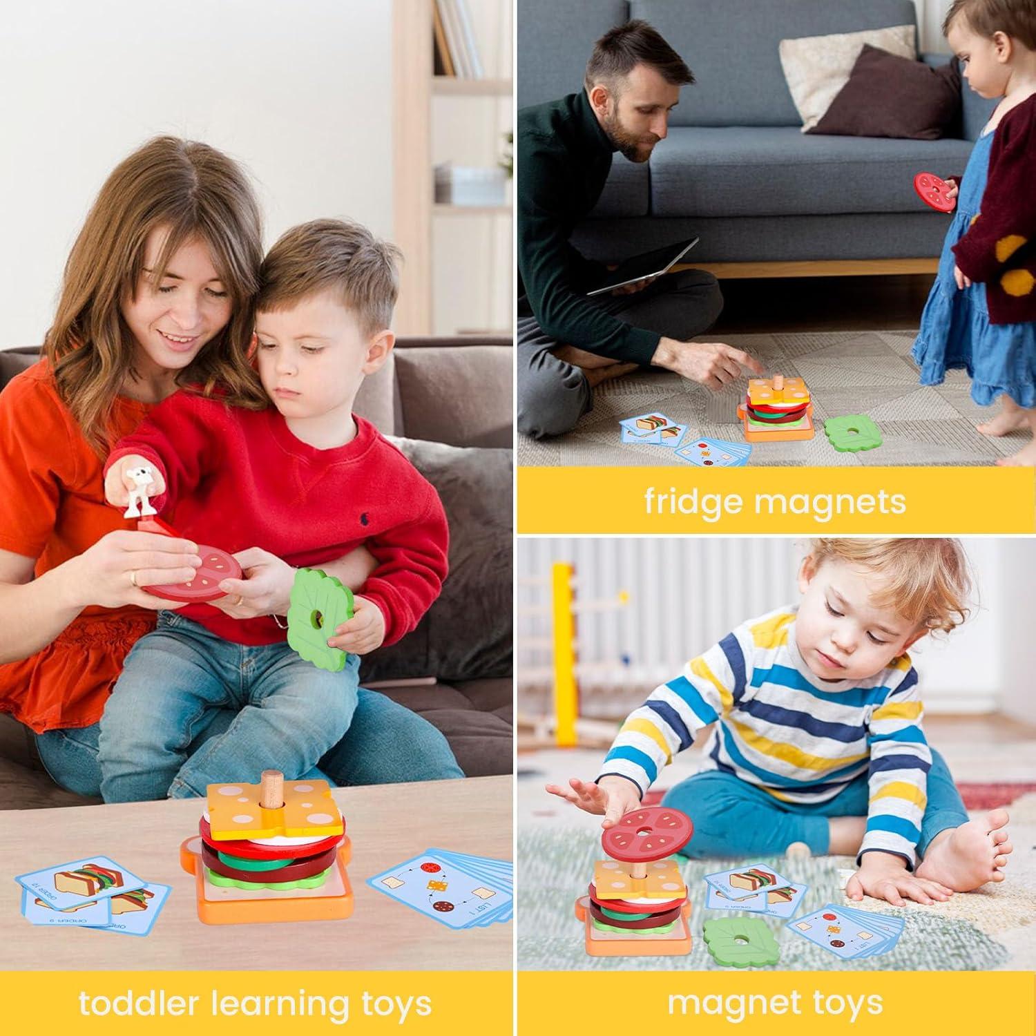 Juguete de Apilamiento de Sándwich de Madera LOVESTOWN