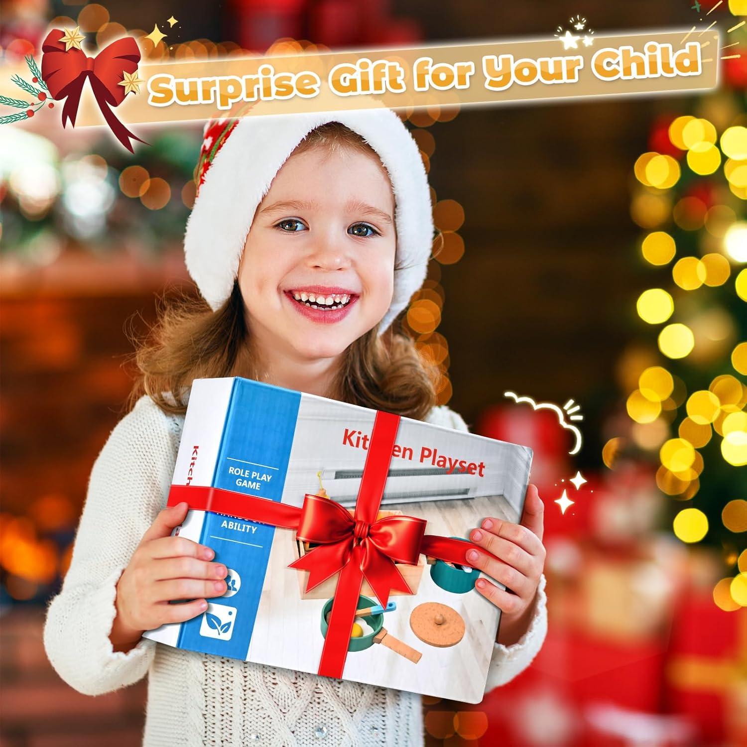 Set de Cocina de Madera 35 PCS HAIMST para Niños 1-12 Años