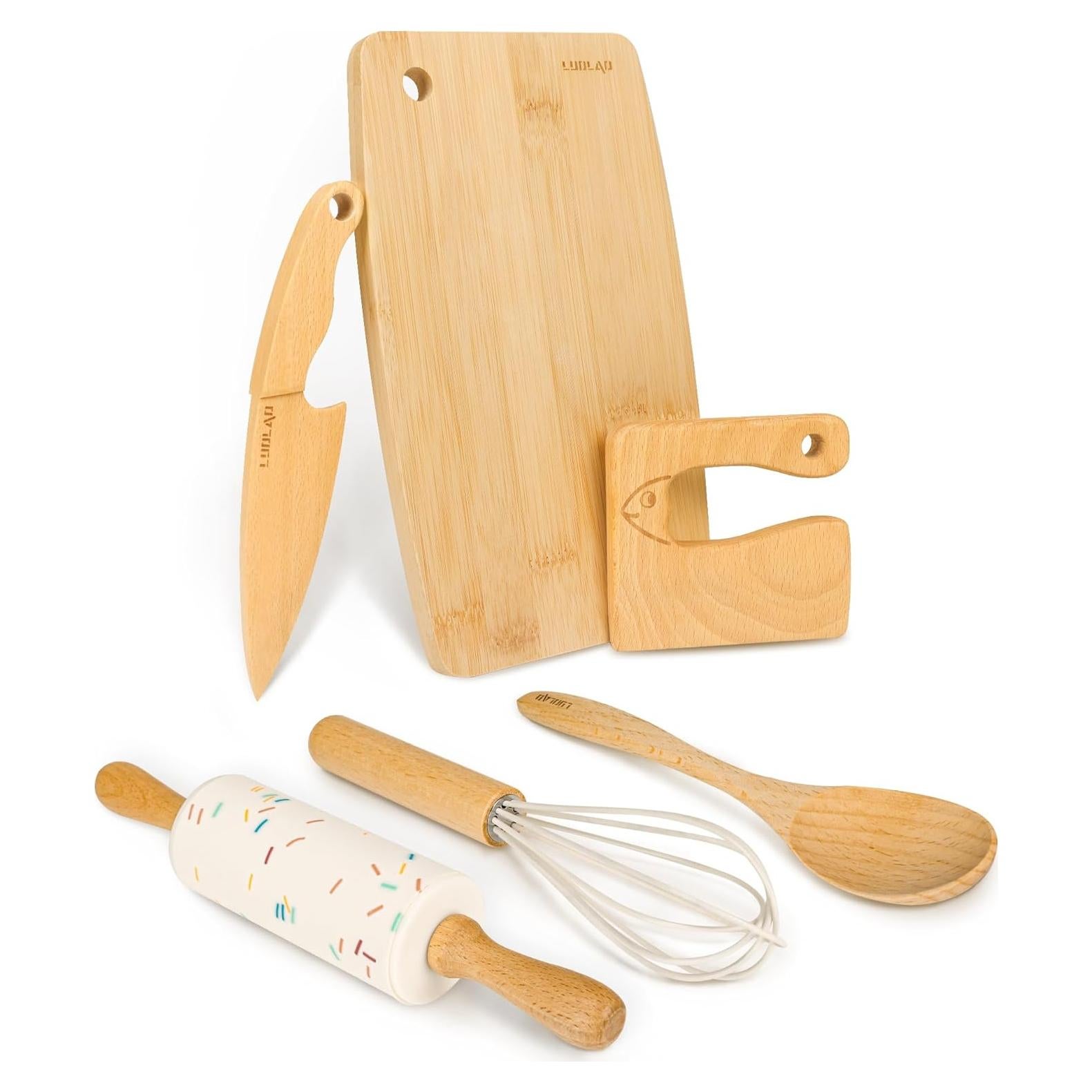 Set de Cocina Montessori para Niños - 6 Piezas de Madera