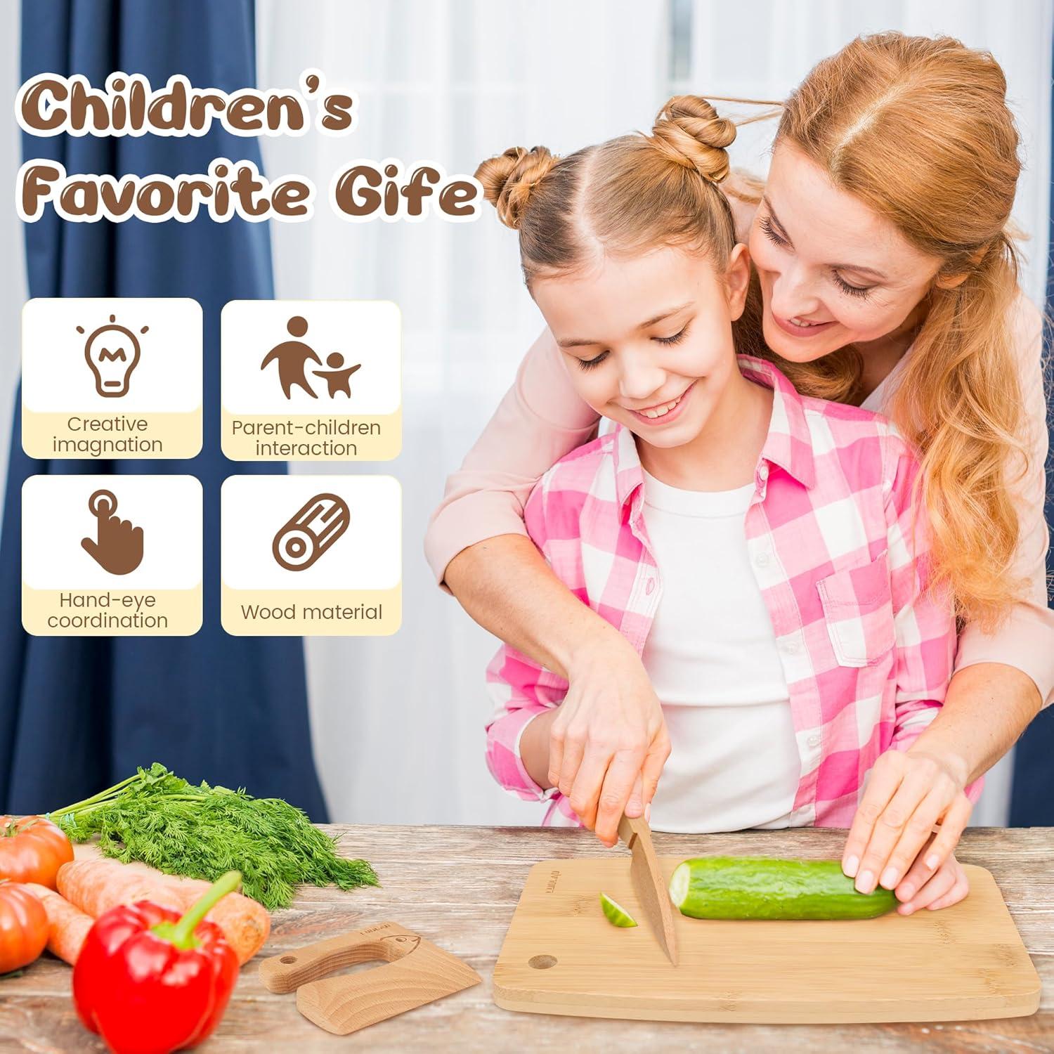 Set de Cocina Montessori para Niños - 6 Piezas de Madera