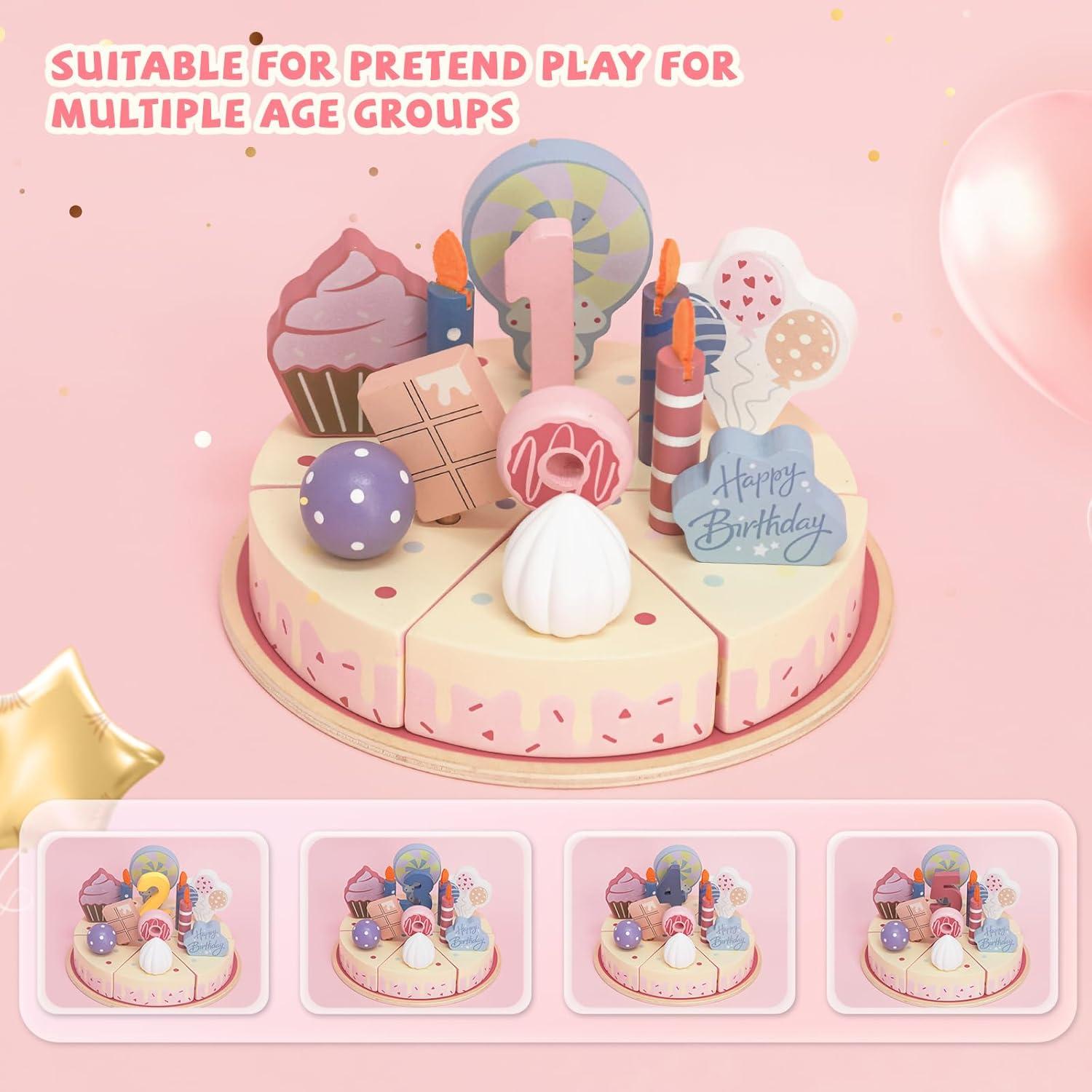 Juguete de Pastel de Cumpleaños de Madera Masonbaby 18.8cm