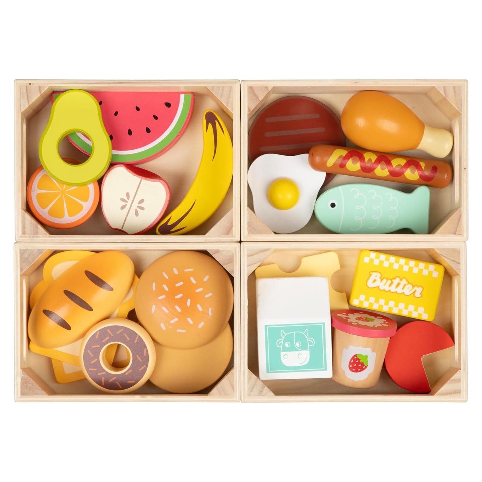 Juego de Comida de Madera 25 Piezas Smart Value Toys